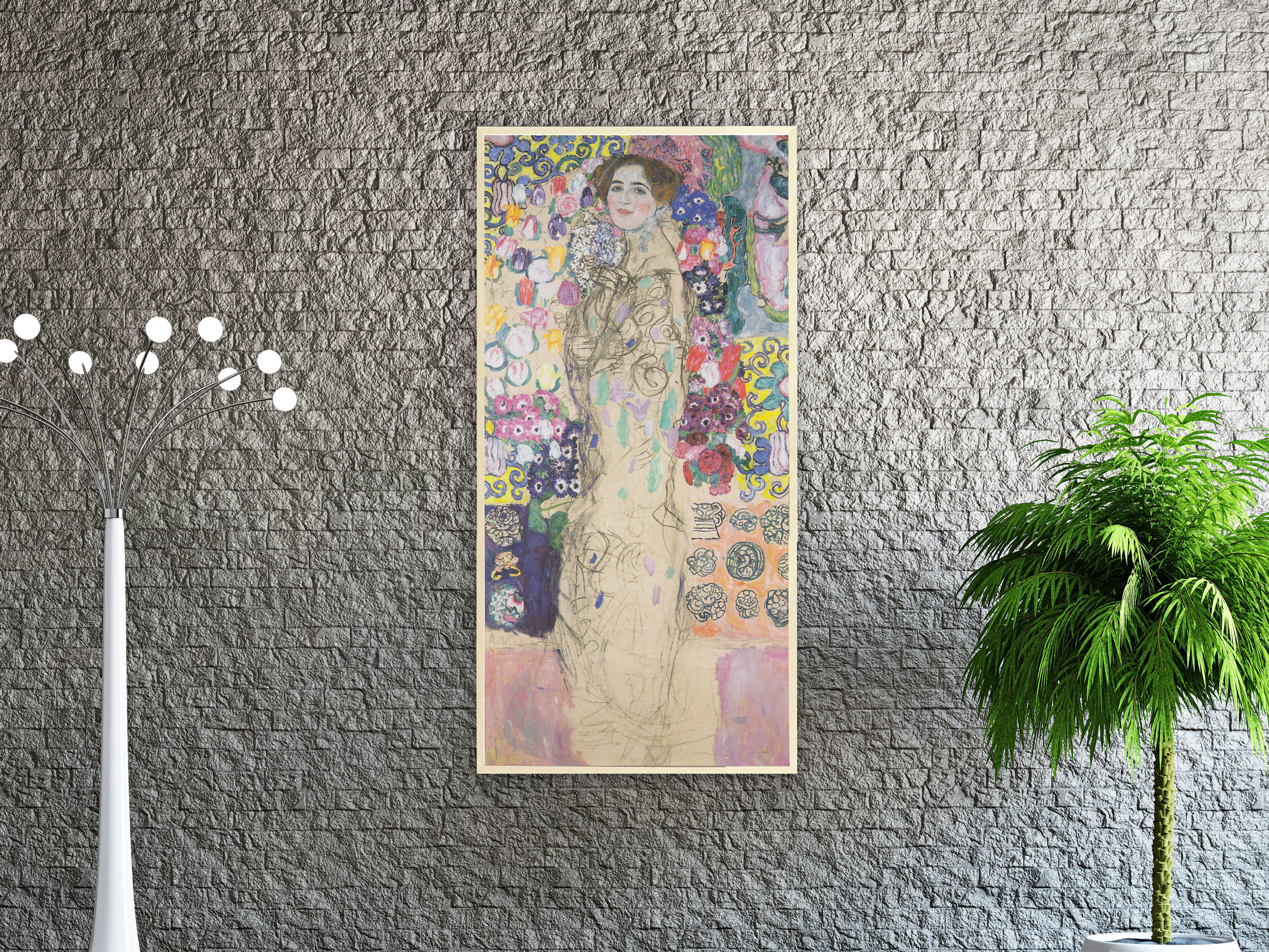 Gustav Klimt - Bildnis Ria Munk, 1917-1918, Bilderrahmen Ahorn Gustav Klimt - Bildnis Ria Munk, 1917-1918, Bilderrahmen Ahorn