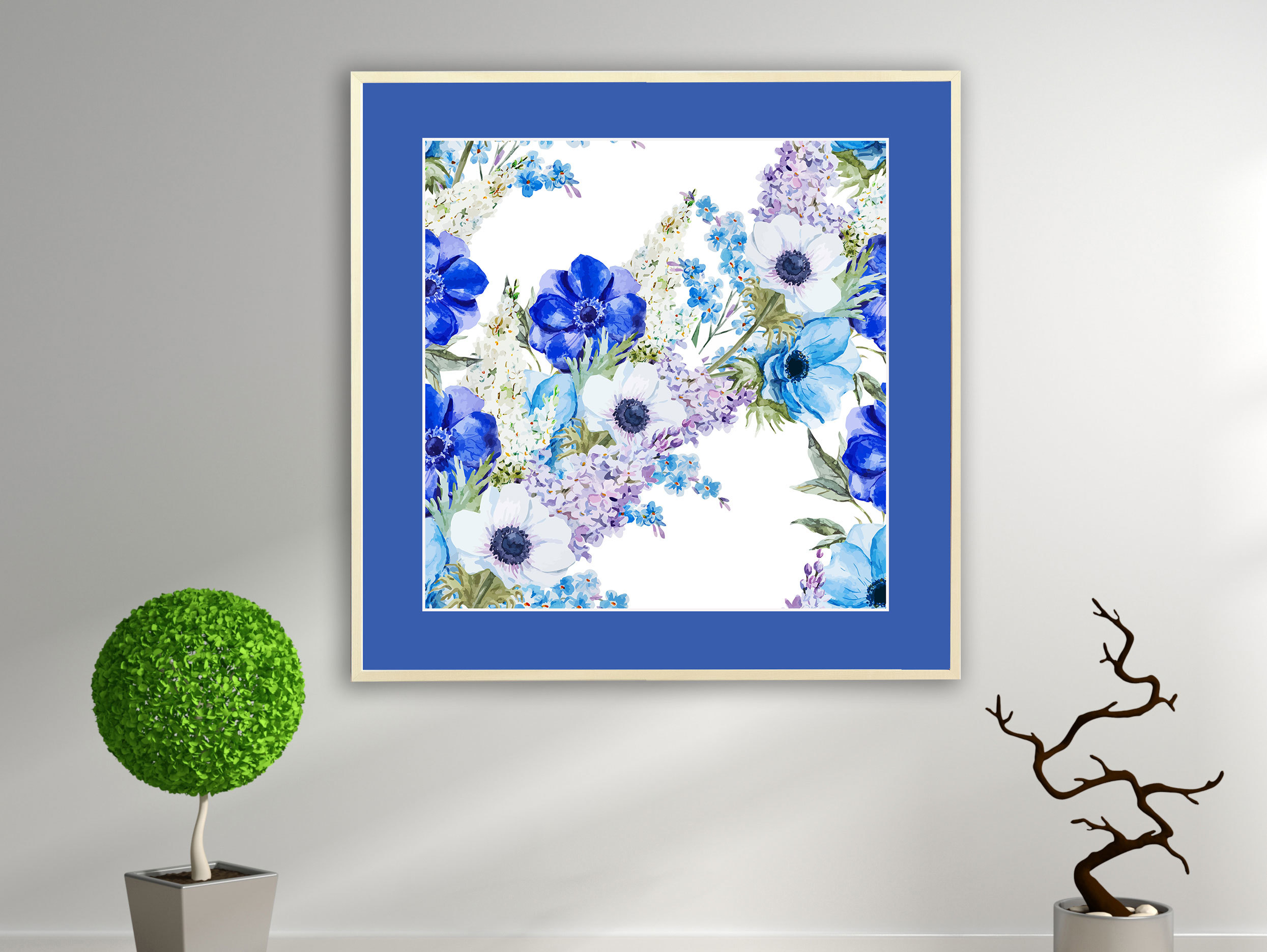Blumenwiese mit blauen Blumen