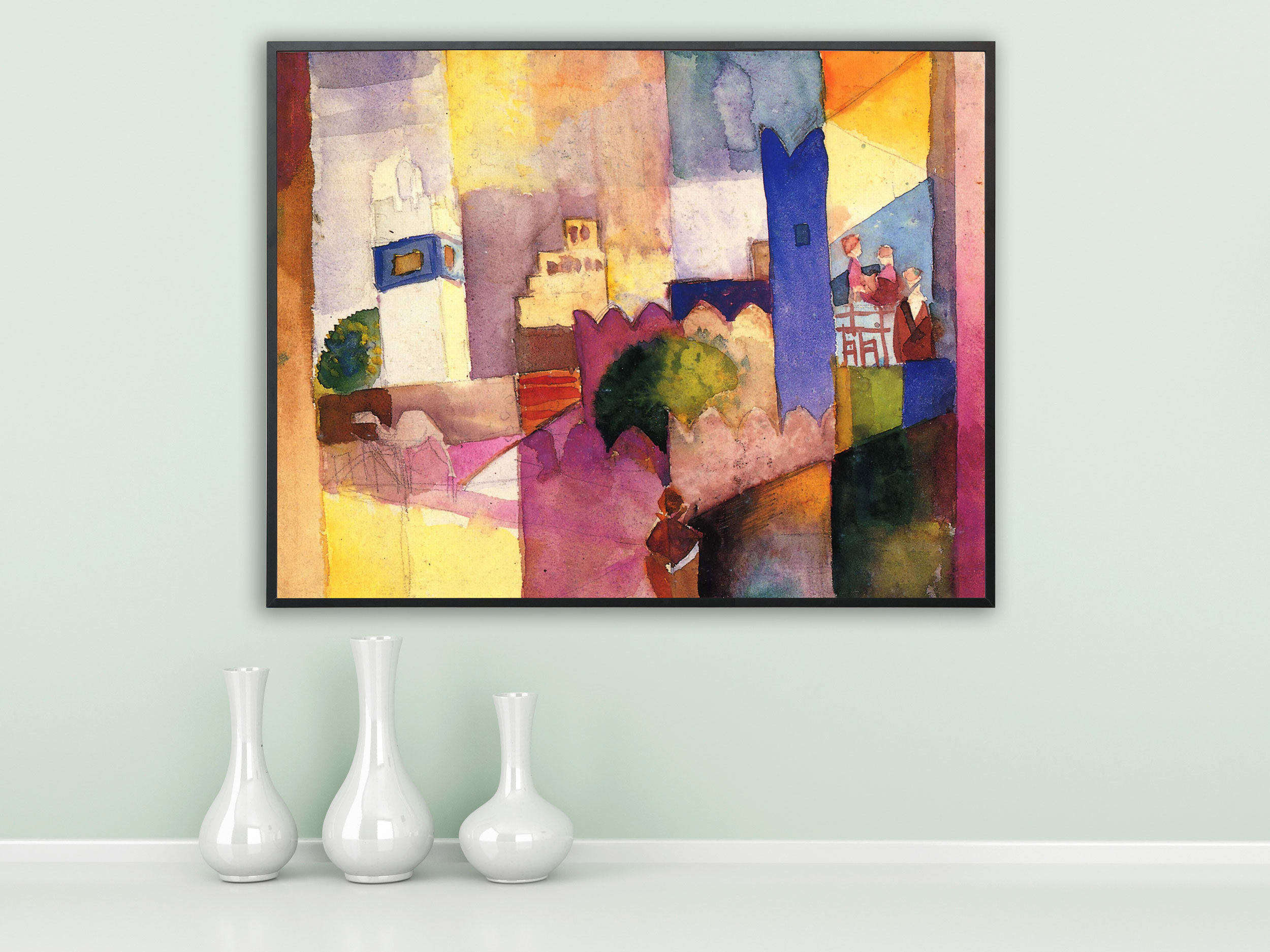 August Macke - Kairouan von 1914, Bilderrahmen schwarz August Macke - Kairouan von 1914, Bilderrahmen schwarz