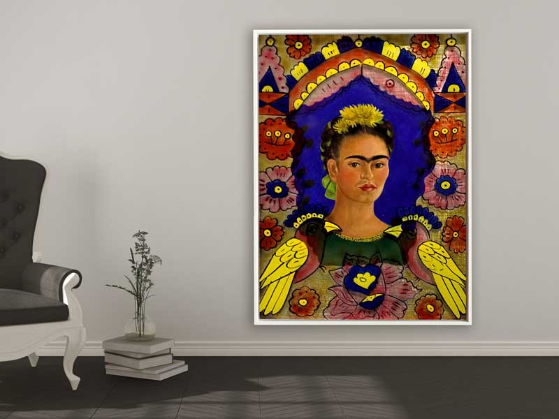 Frida Kahlo - The Frame, 1938, Schattenfugenrahmen weiß