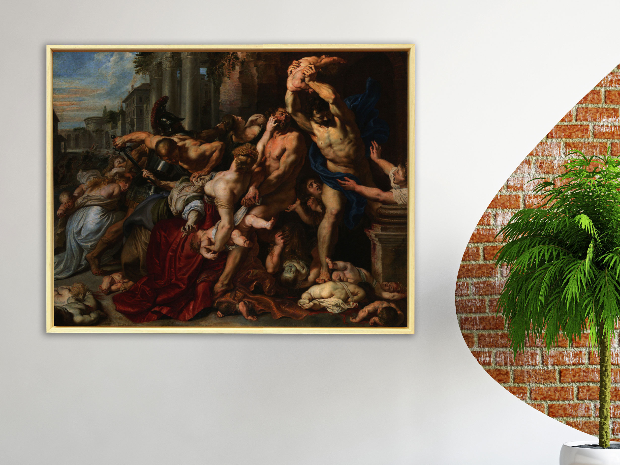 Peter Paul Rubens - Der bethlehemitische Kindermord, Schattenfugenrahmen Natur