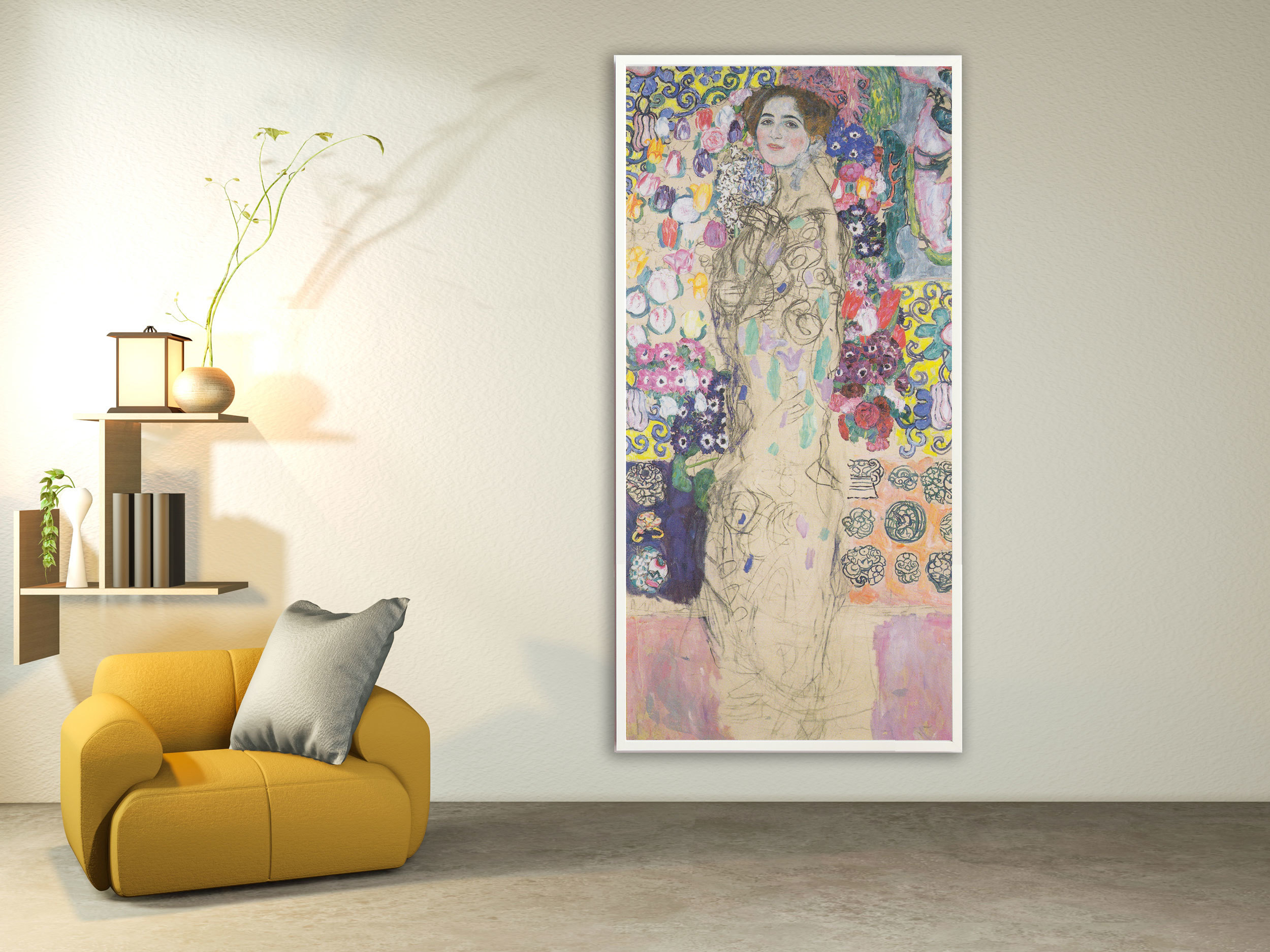 Gustav Klimt - Bildnis Ria Munk, 1917-1918, Bilderrahmen weiß Gustav Klimt - Bildnis Ria Munk, 1917-1918, Bilderrahmen weiß