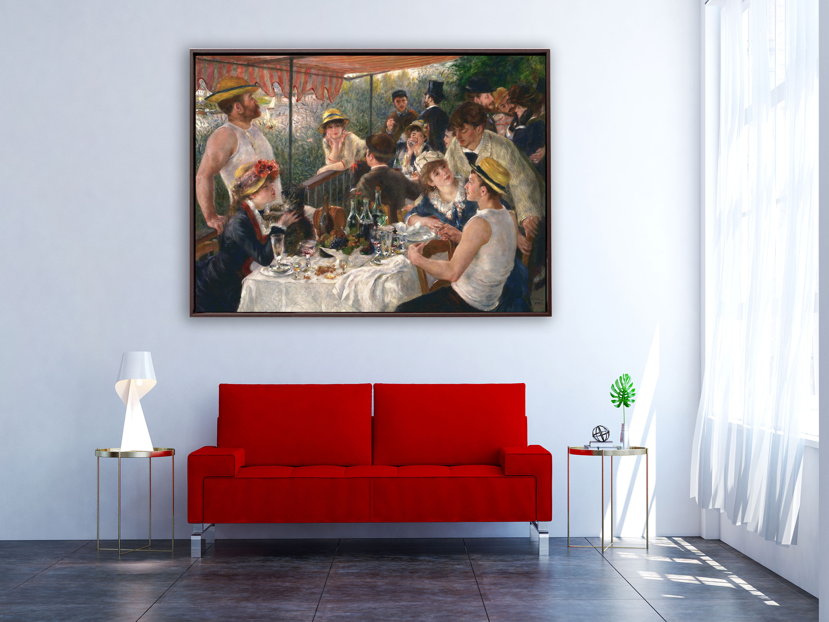 Auguste Renoir - Das Frühstück der Ruderer, 1881, Schattenfugenrahmen braun