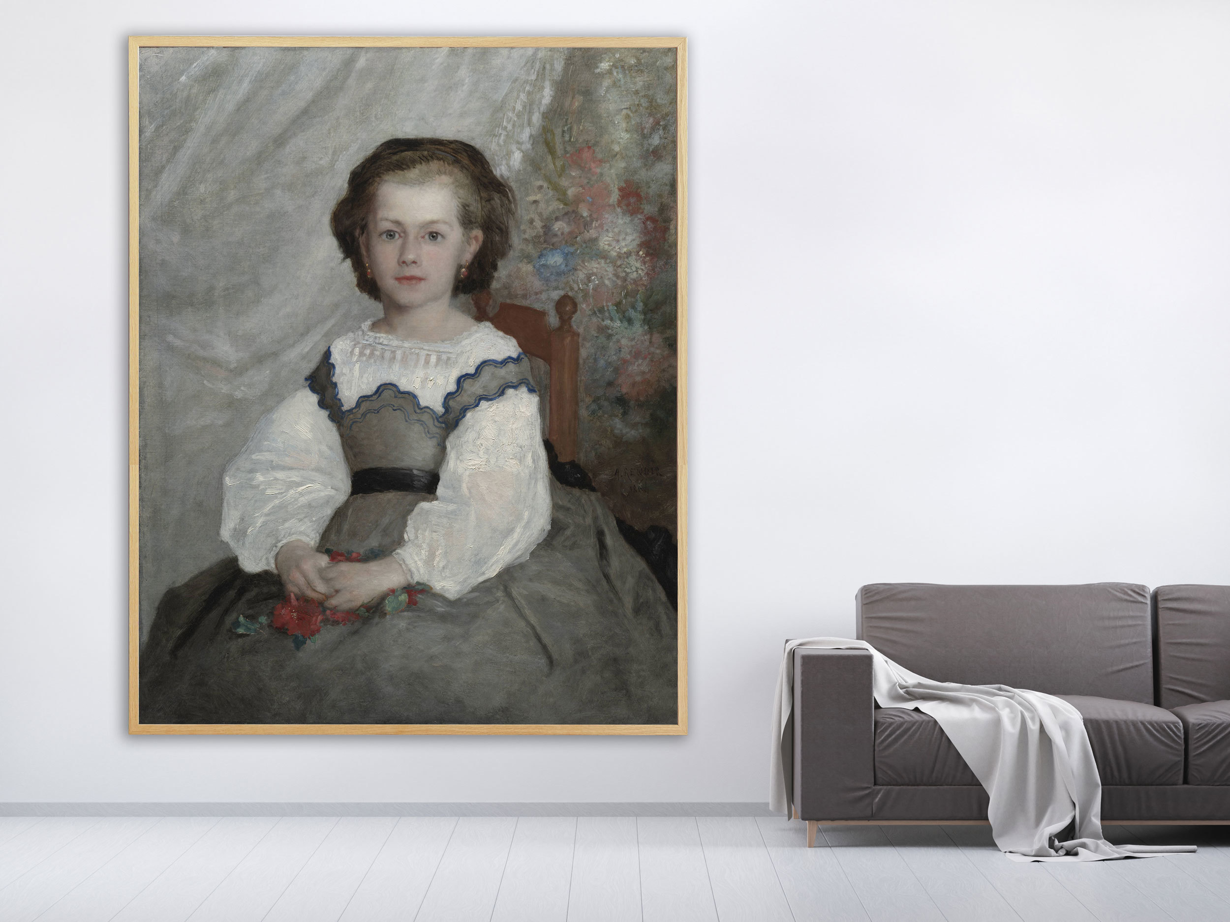 Auguste Renoir - Mademoiselle Romaine Lascaux, 1864, Bilderrahmen Eiche