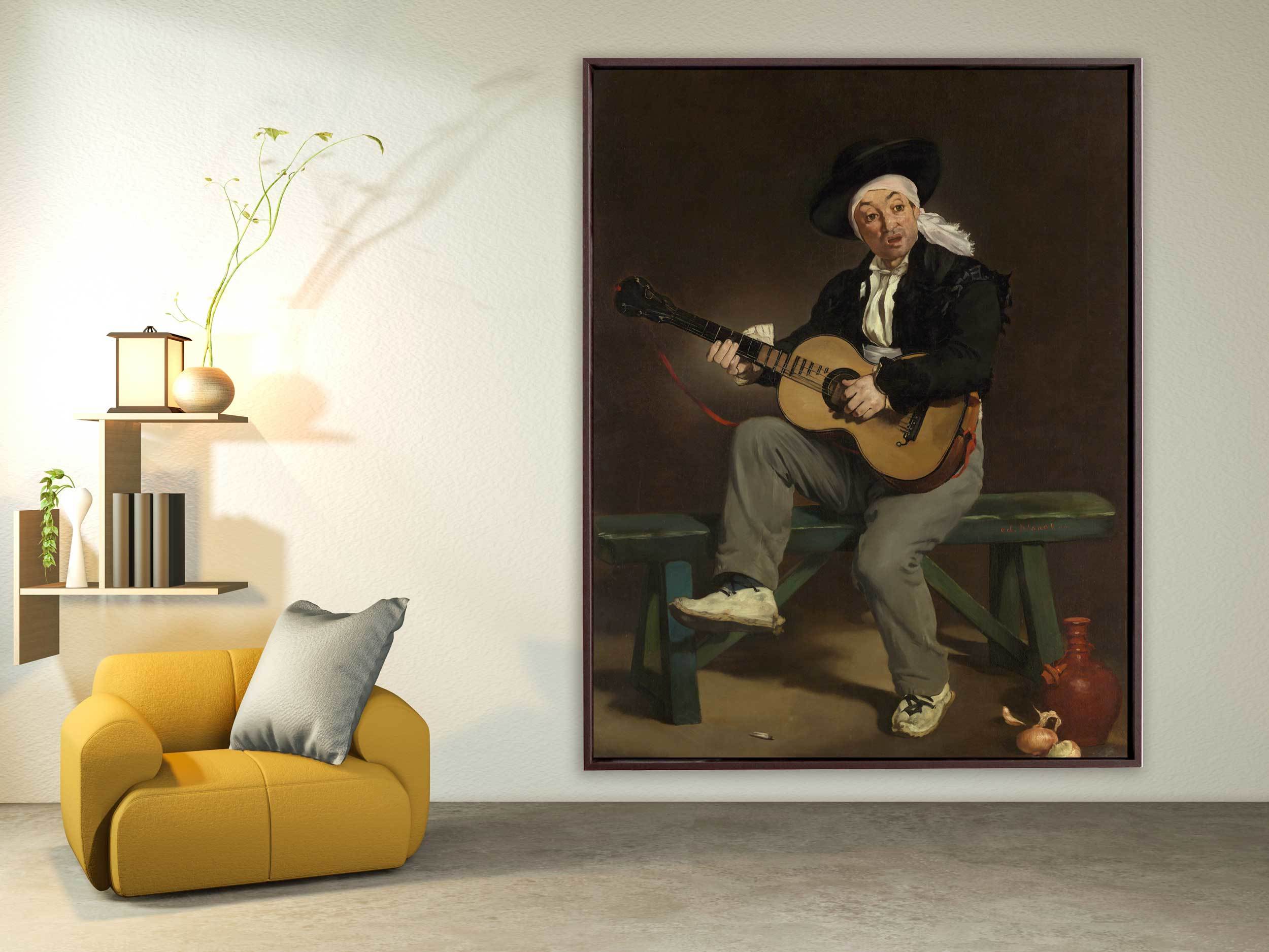 Edouard Manet - Der Spanische Sänger, 1860, Schattenfugenrahmen braun