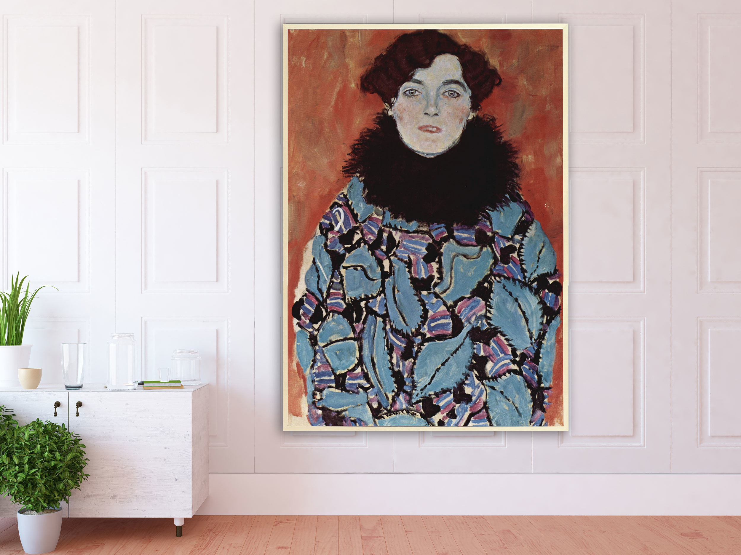 Gustav Klimt - Portrait von Johanna Staude, 1918, Bilderrahmen Ahorn