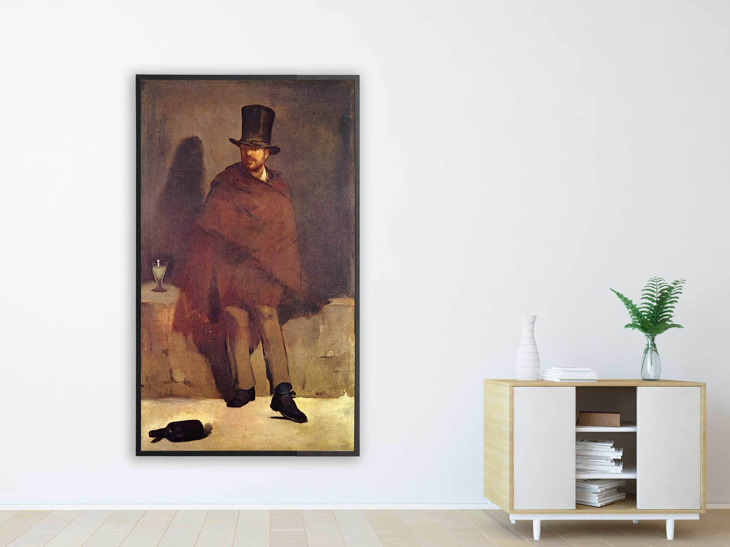 Edouard Manet - Der Absinthtrinker, 1859, Bilderrahmen schwarz