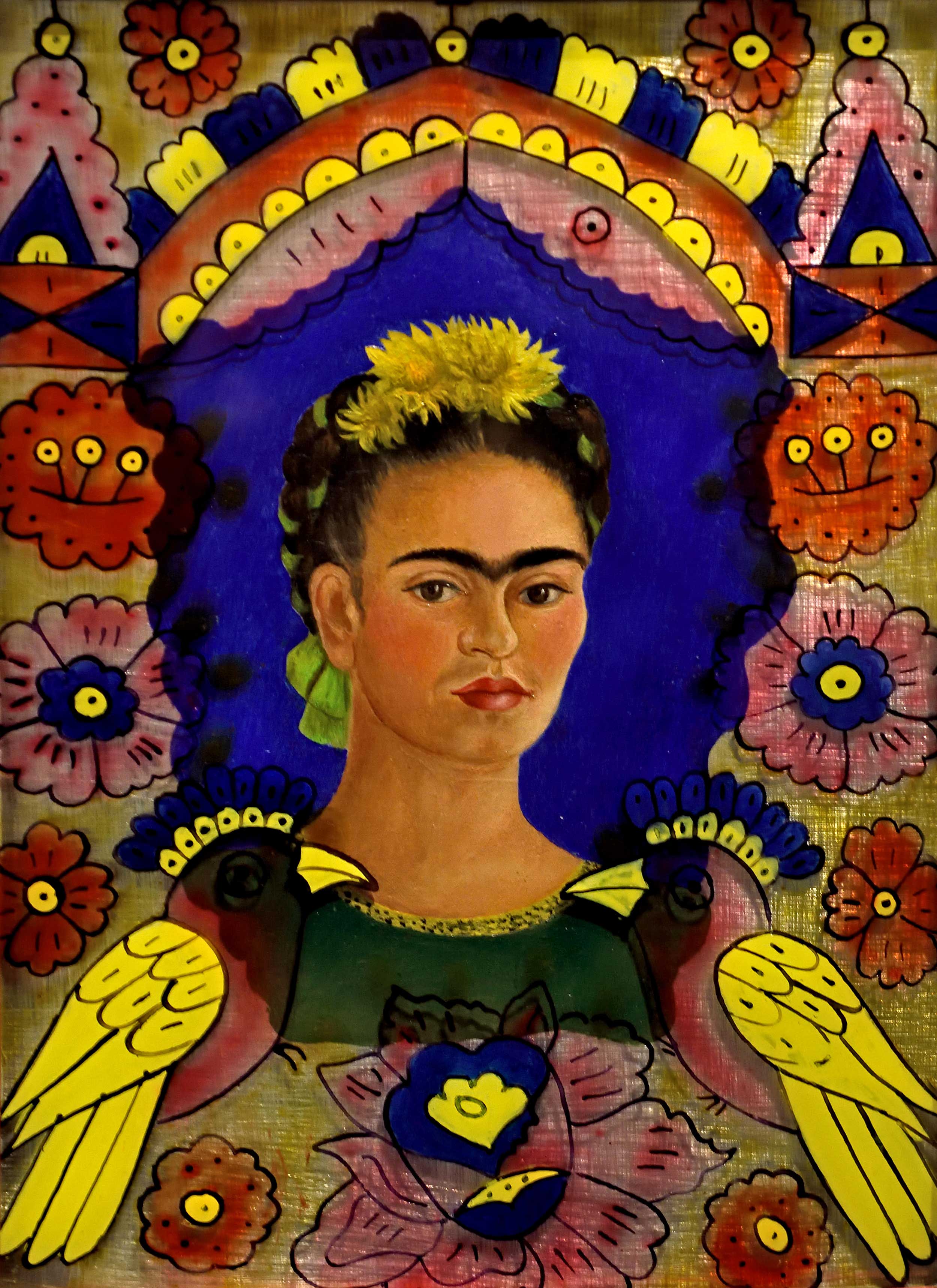 Frida Kahlo - The Frame, 1938, Schattenfugenrahmen Natur