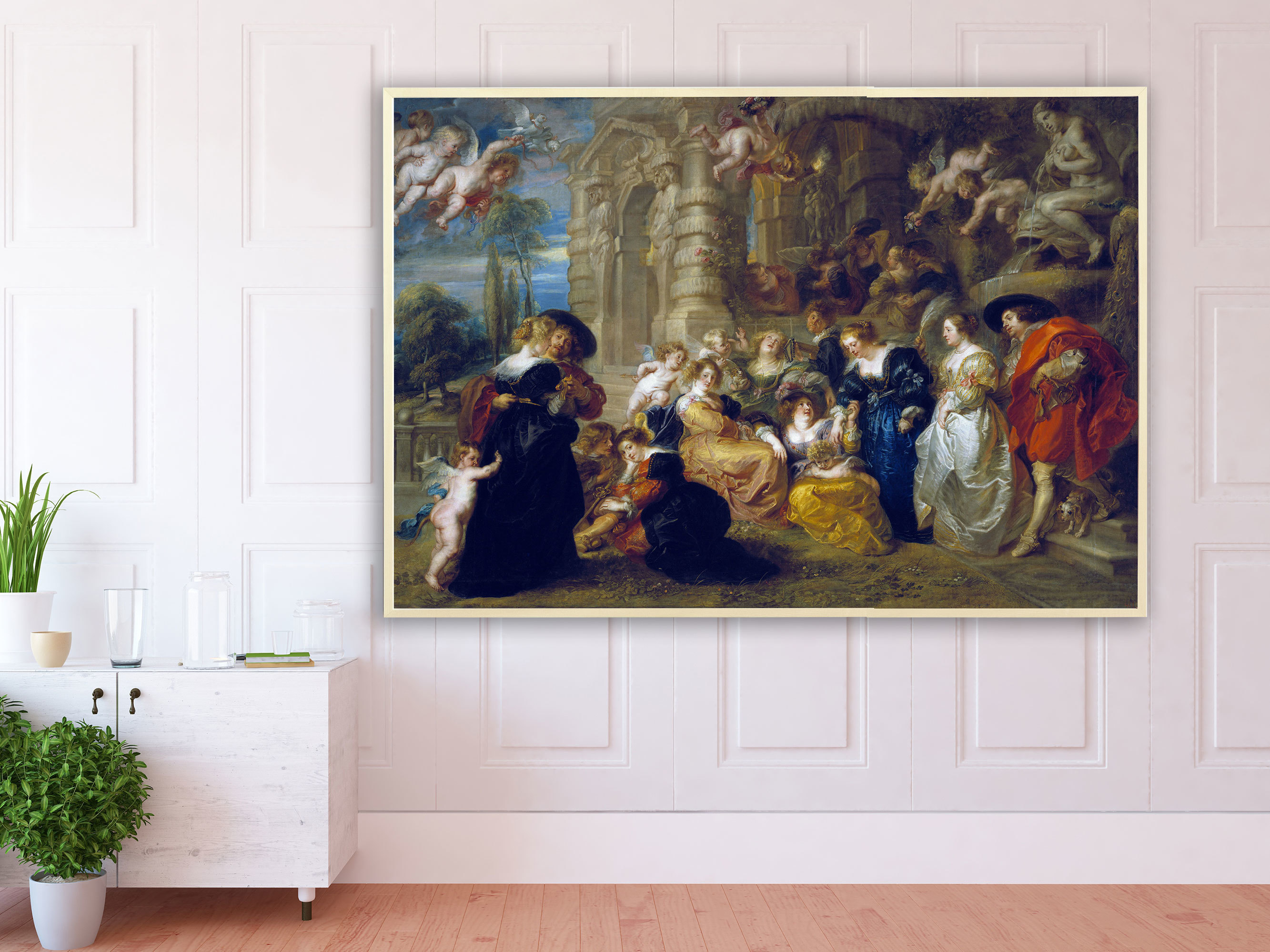 Peter Paul Rubens – Im Garten der Liebe, Bilderrahmen Ahorn