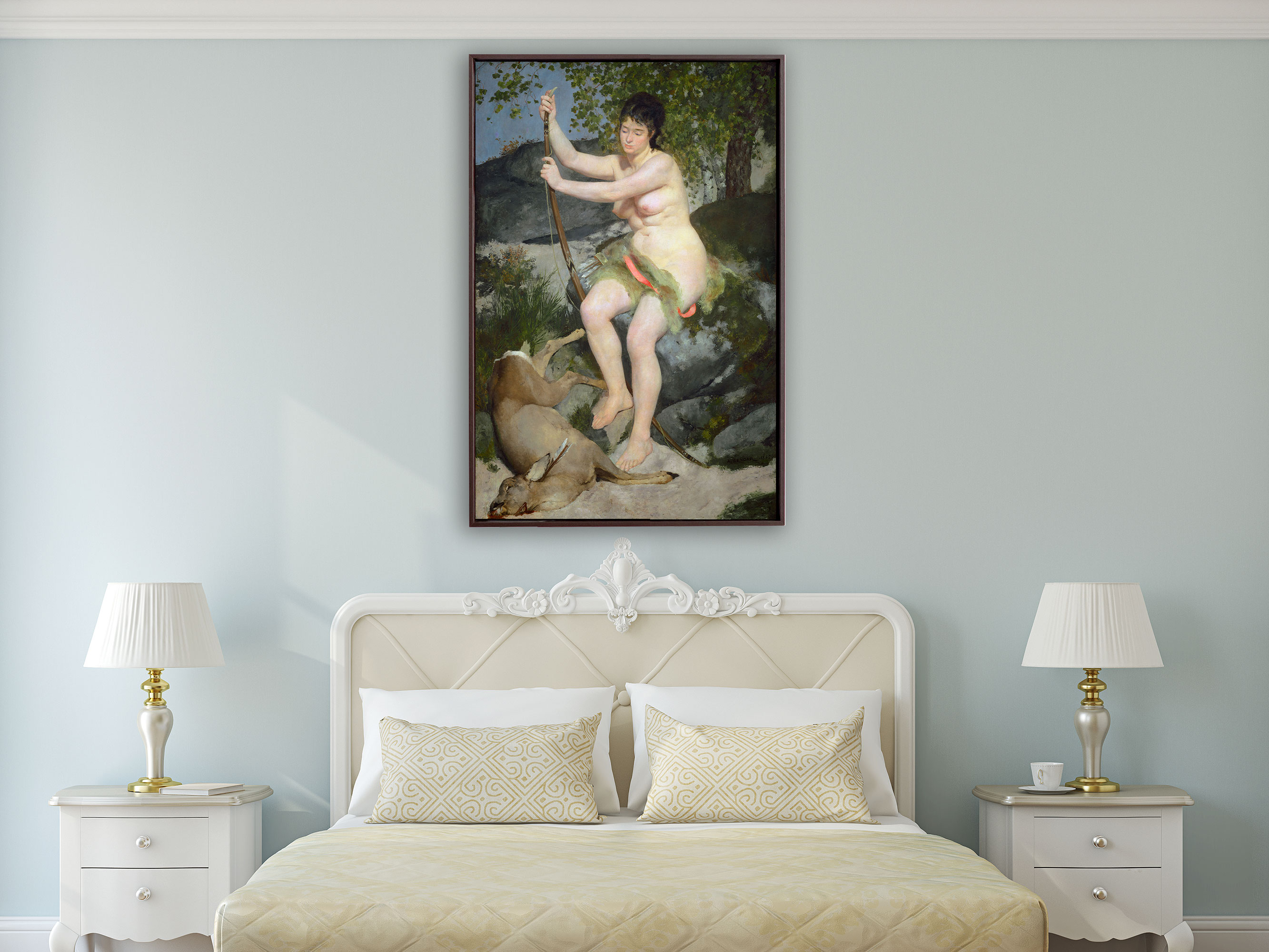 Auguste Renoir - Nackte Frau und totes Reh, Schattenfugenrahmen braun