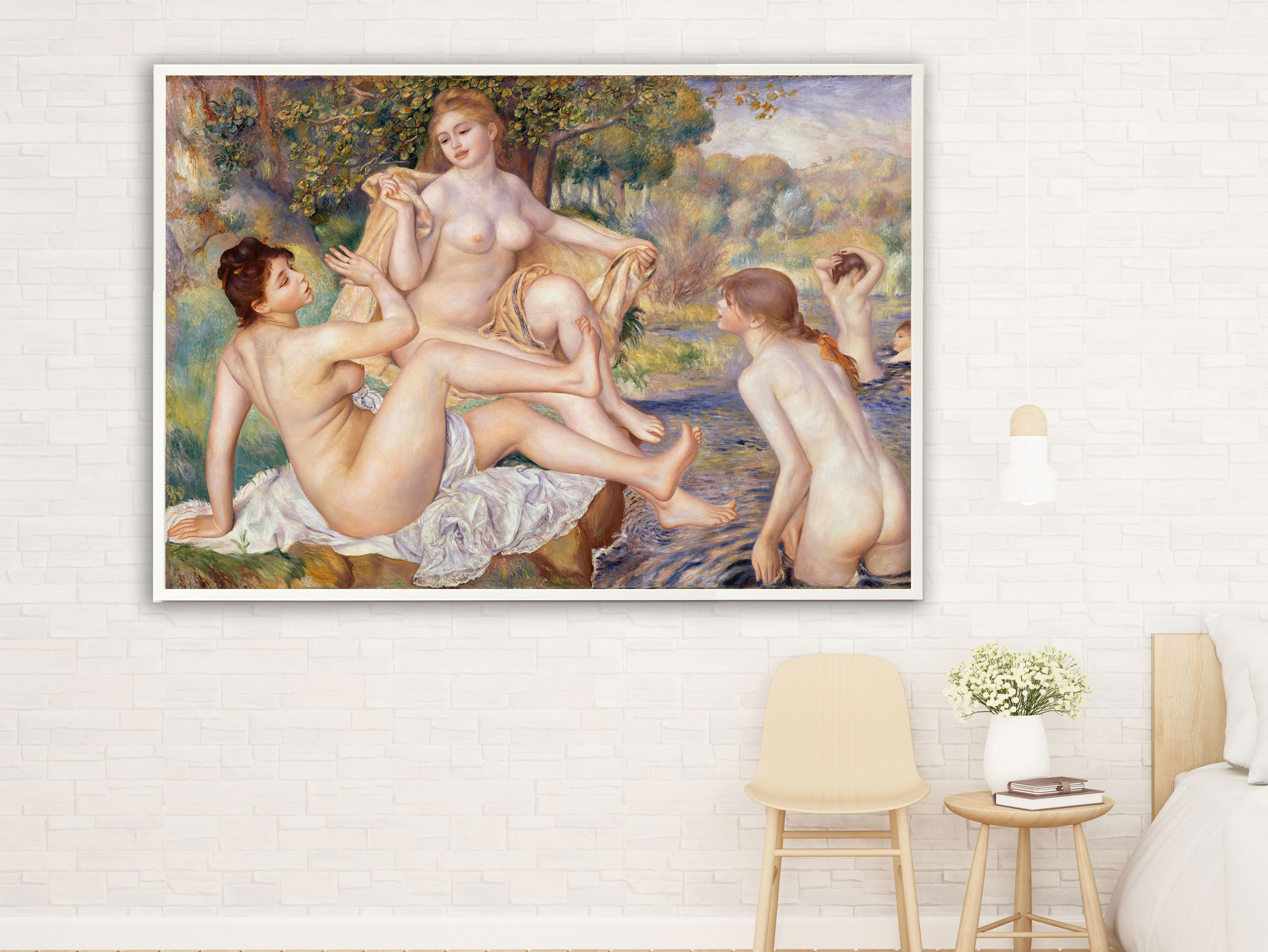 Auguste Renoir - Die großen Badenden, 1887, Bilderrahmen weiß