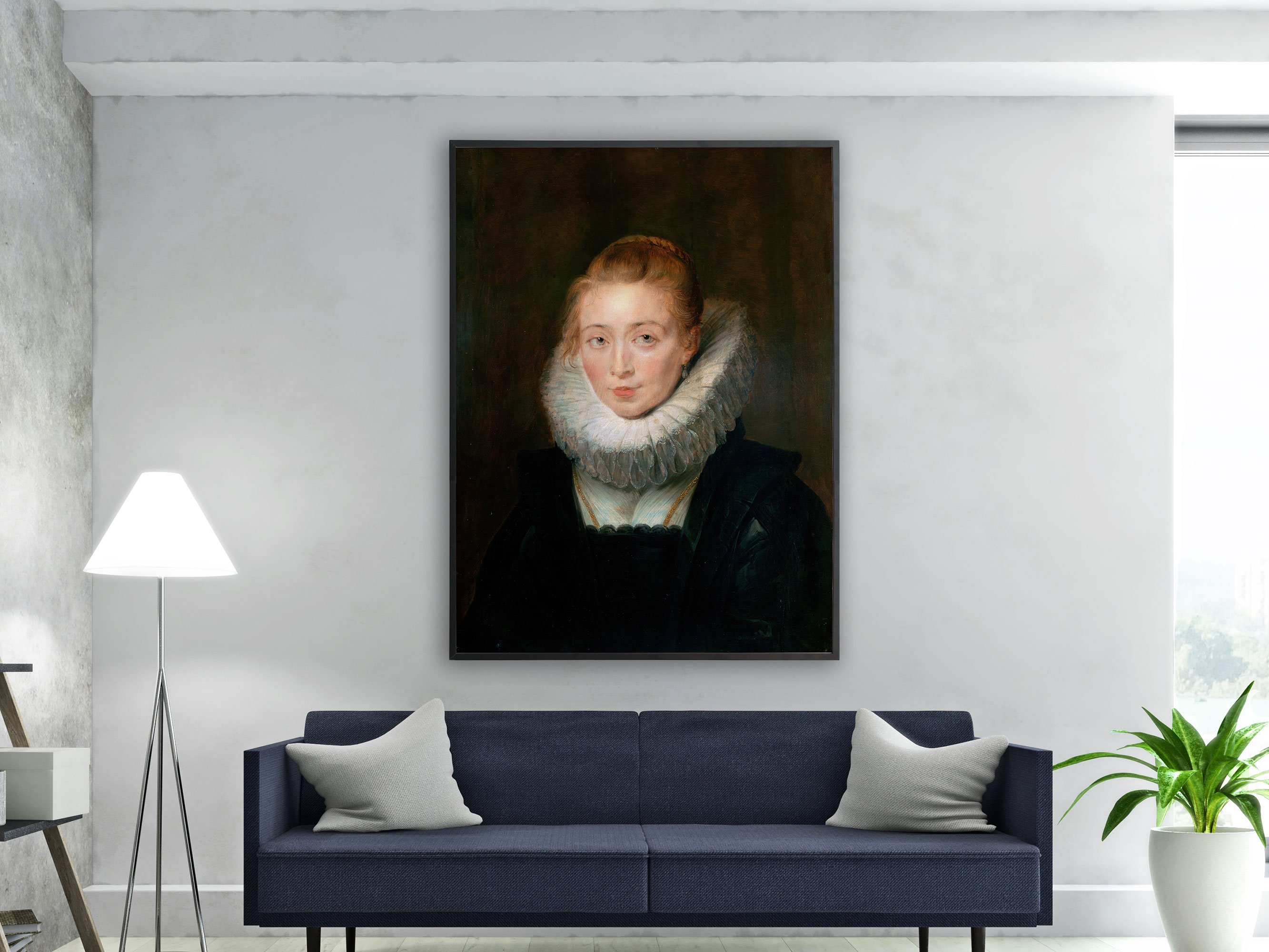 Peter Paul Rubens – Kammerfrau der Infantin Isabella, Bilderrahmen schwarz Peter Paul Rubens – Kammerfrau der Infantin Isabella, Bilderrahmen schwarz