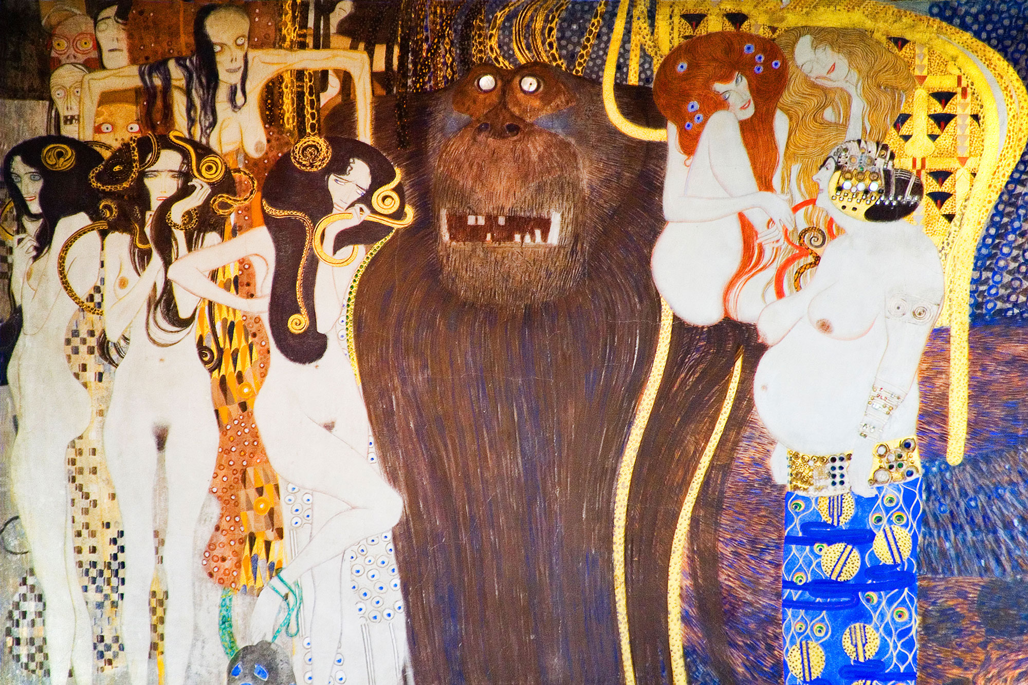 Gustav Klimt - Beethoven Frieze, 1902, Schattenfugenrahmen braun