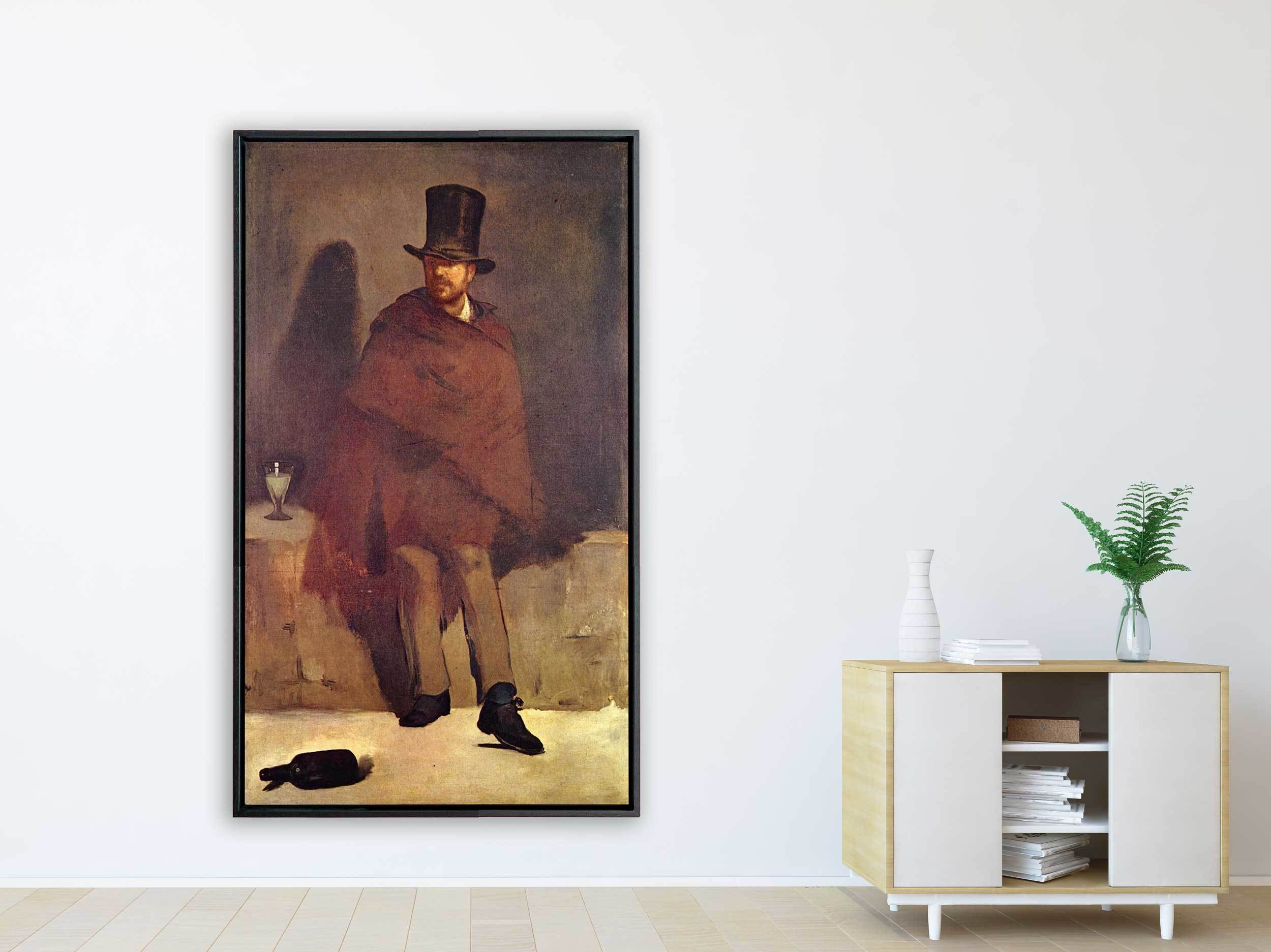 Edouard Manet - Der Absinthtrinker, 1859, Schattenfugenrahmen schwarz