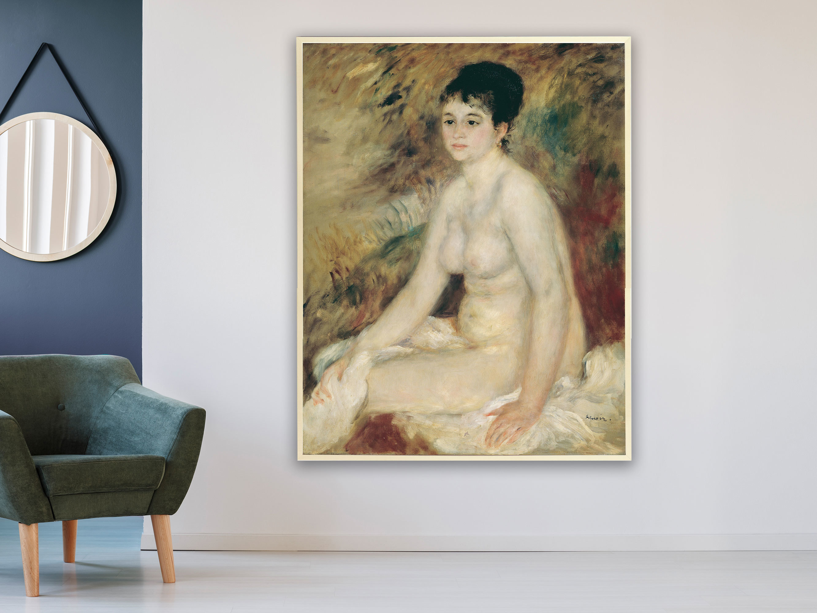 Auguste Renoir - Nach dem Bade, 1876, Bilderrahmen Ahorn