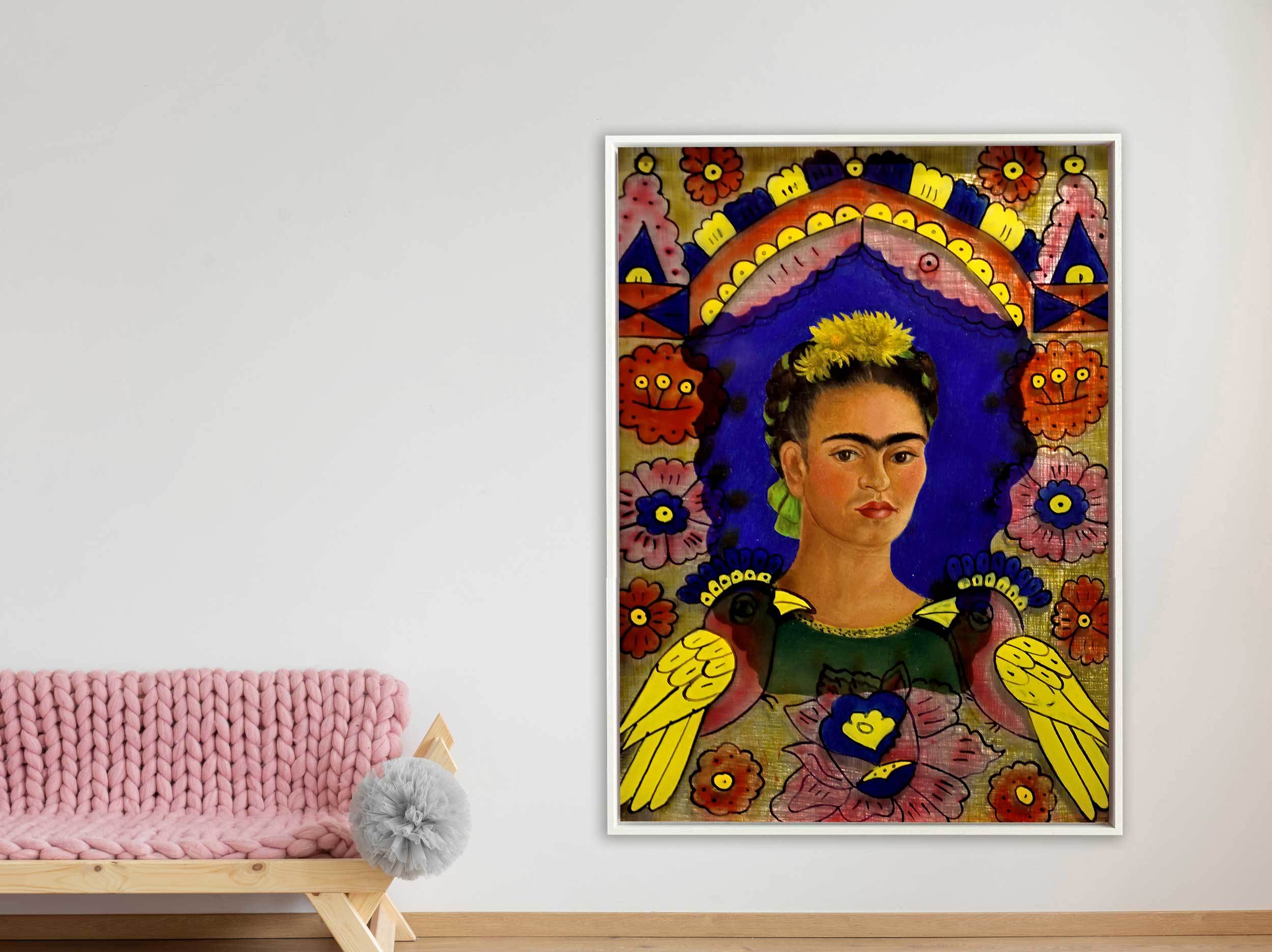Frida Kahlo - The Frame, 1938, Schattenfugenrahmen weiß