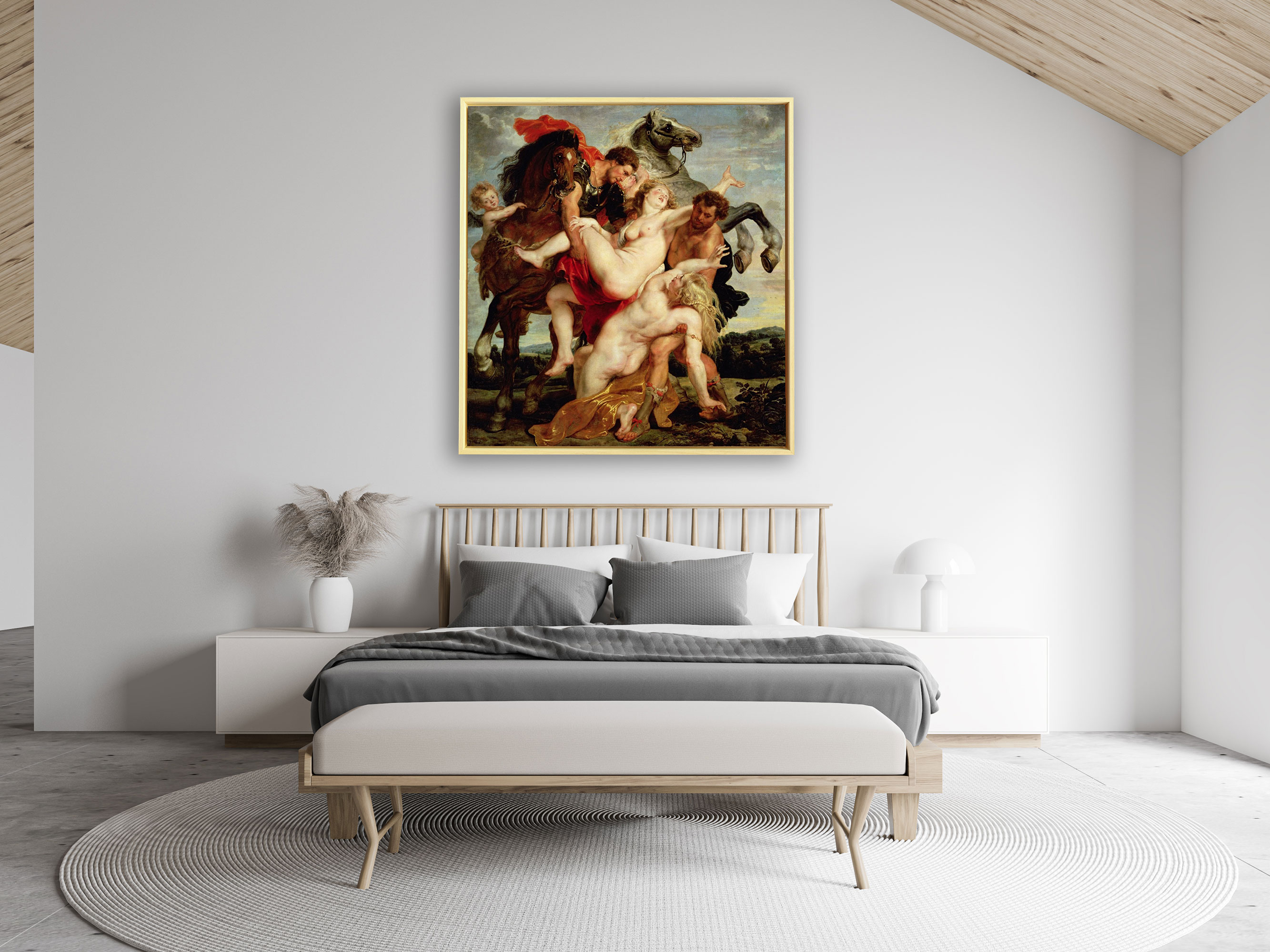 Peter Paul Rubens - Der Raub der Töchter des Leuccipus, Rahmen Schattenfuge Natur Peter Paul Rubens - Der Raub der Töchter des Leuccipus, Rahmen Schattenfuge Natur