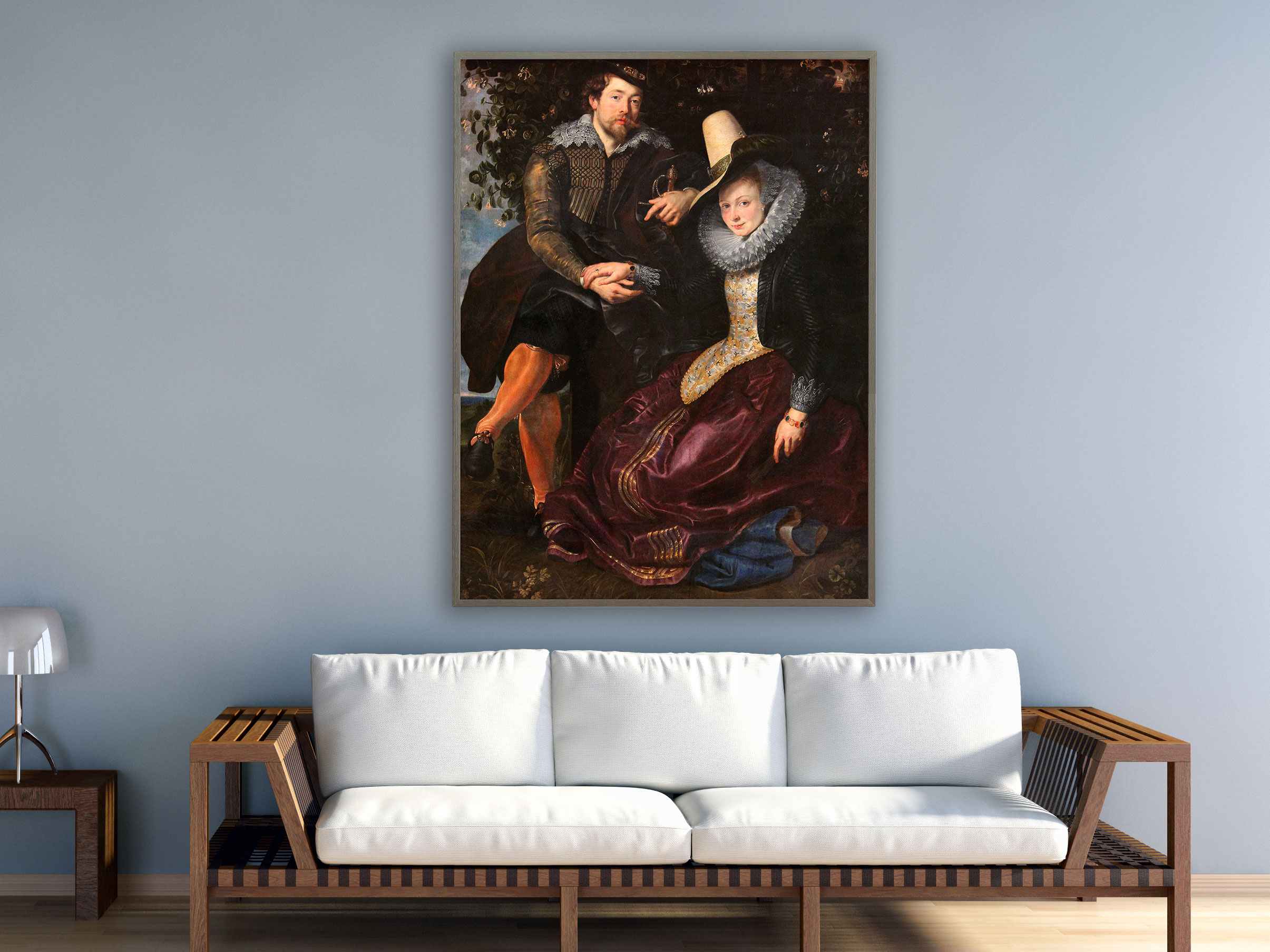Peter Paul Rubens – Rubens und Isabella Brant, Bilderrahmen grau