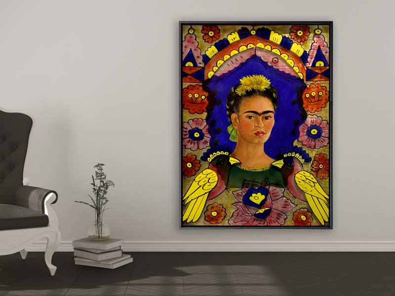 Frida Kahlo - The Frame, 1938, Schattenfugenrahmen schwarz