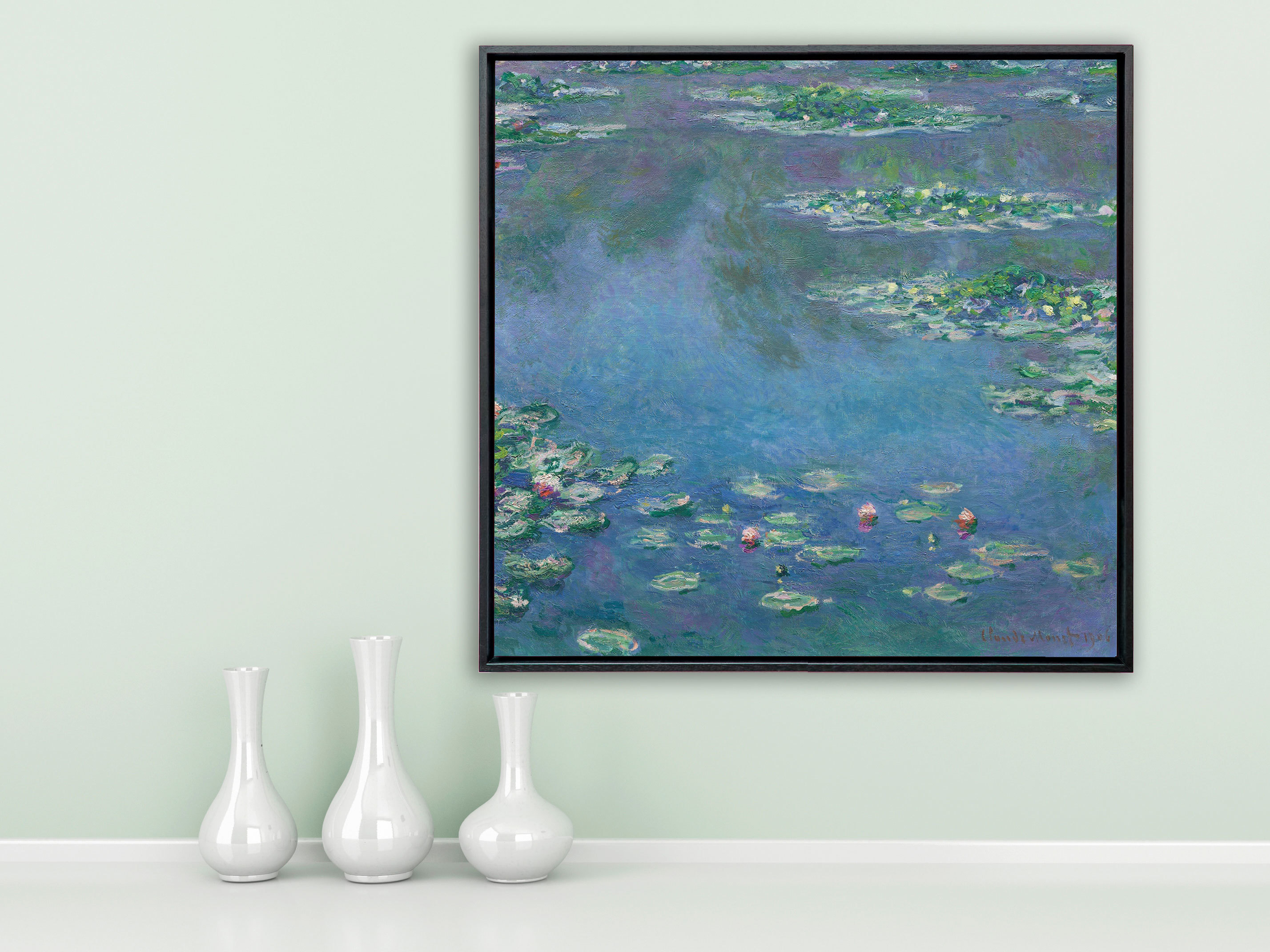 Claude Monet - Seerosen, 1906, Schattenfugenrahmen schwarz