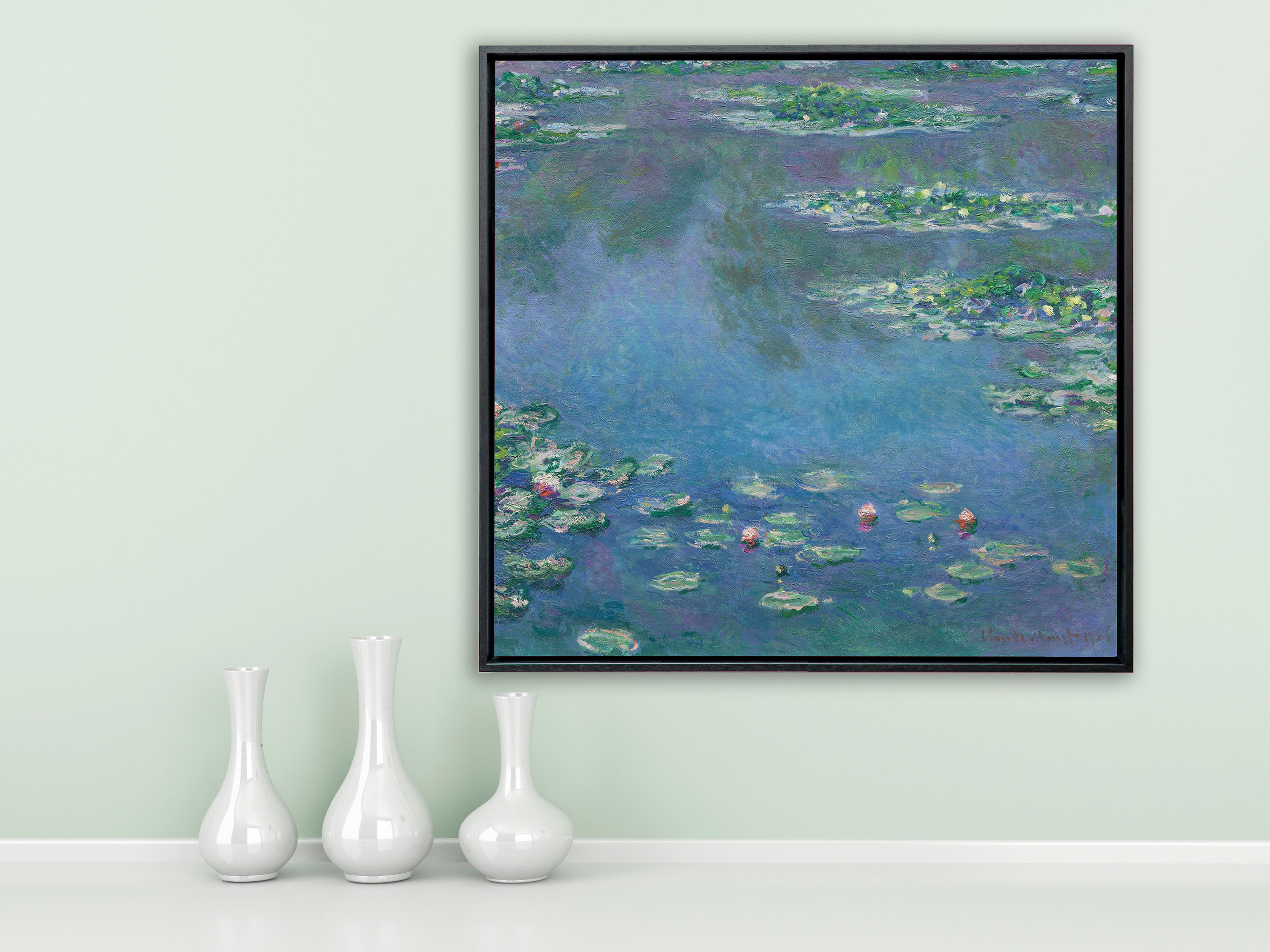 Claude Monet - Seerosen, 1906, Schattenfugenrahmen schwarz Claude Monet - Seerosen, 1906, Schattenfugenrahmen schwarz