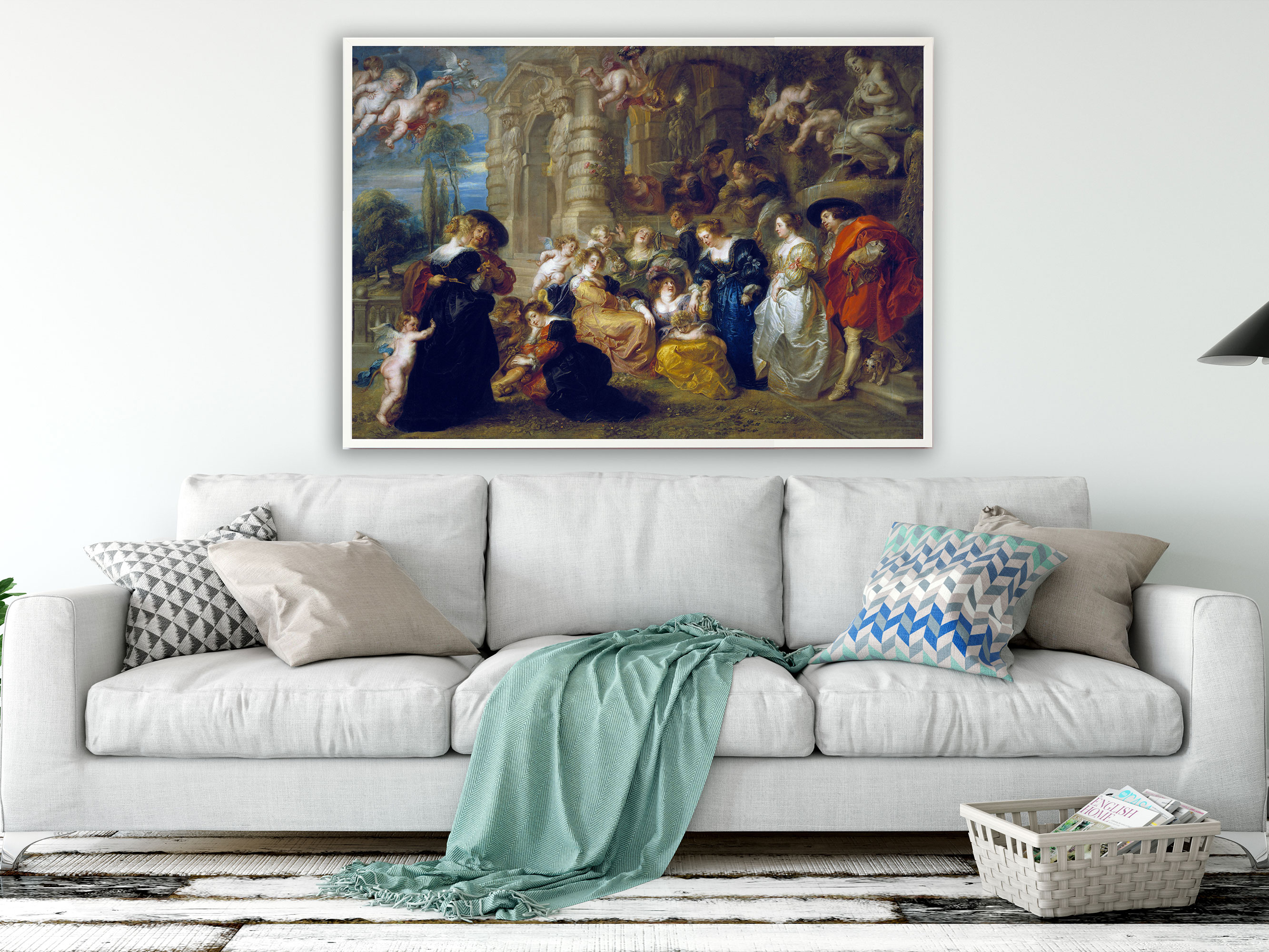 Peter Paul Rubens – Im Garten der Liebe, Bilderrahmen weiß