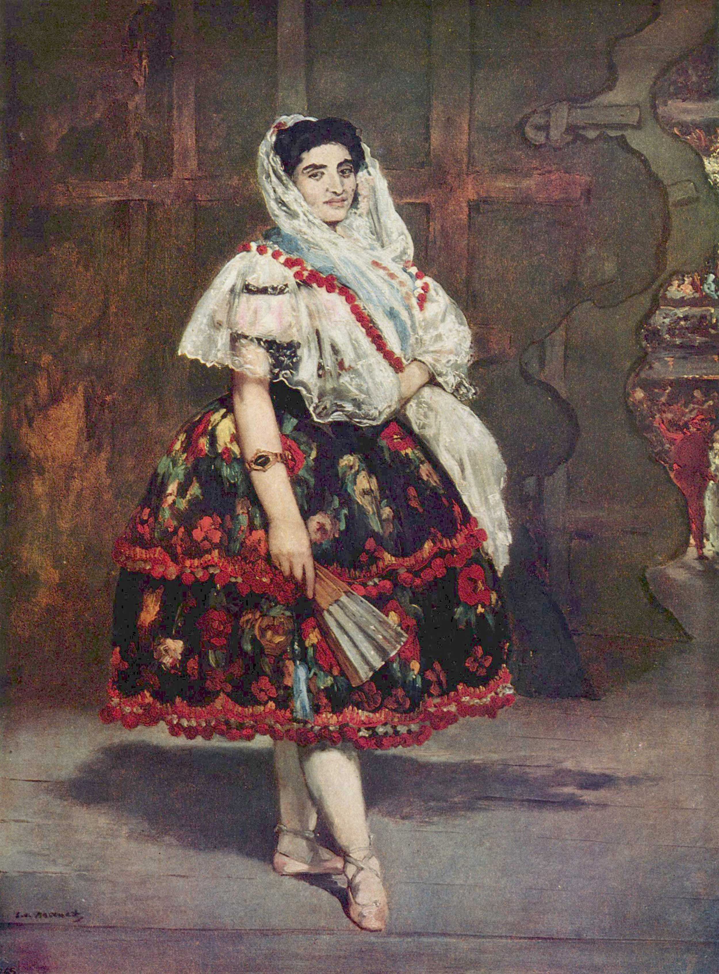 Edouard Manet - Lola de Valence, 1862, Schattenfugenrahmen weiß