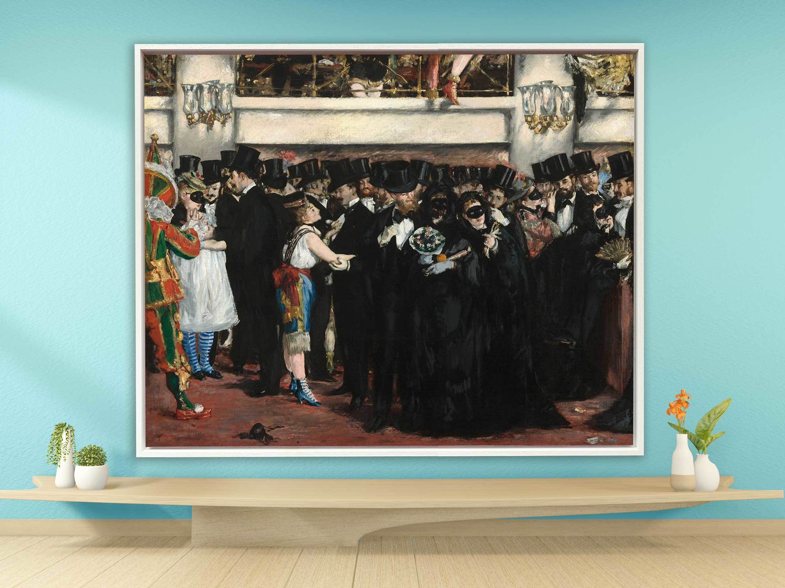 Edouard Manet - Maskenball in der Oper, 1873, Schattenfugenrahmen weiß