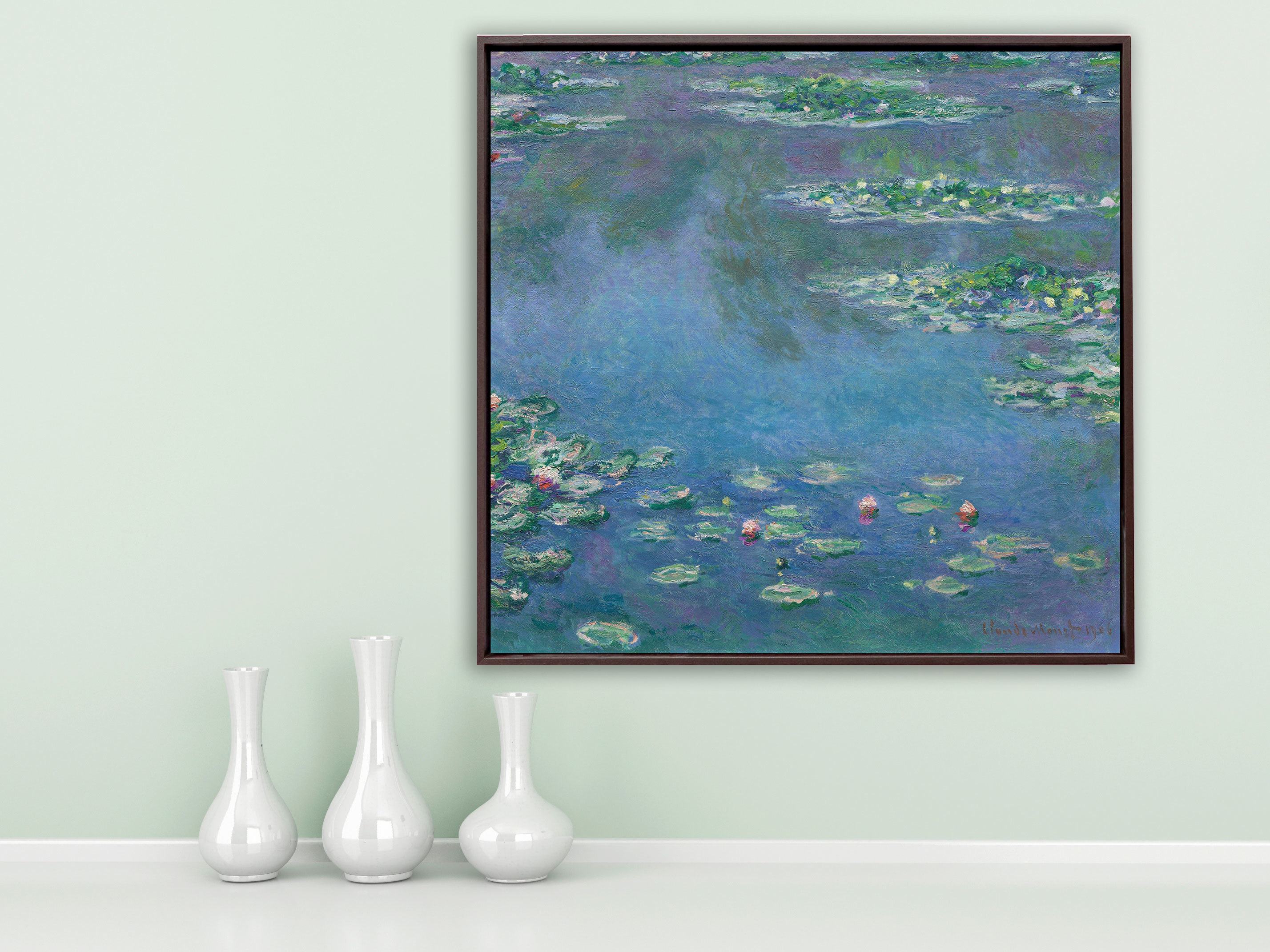 Claude Monet - Seerosen, 1906, Schattenfugenrahmen braun