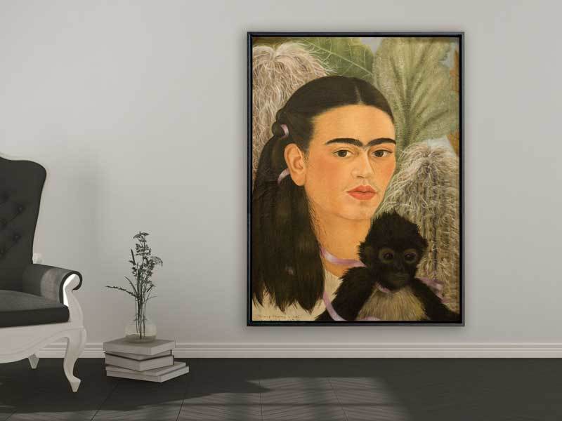 Frida Kahlo - Fulang-Chang and I, 1937, Rahmen Schattenfuge schwarz