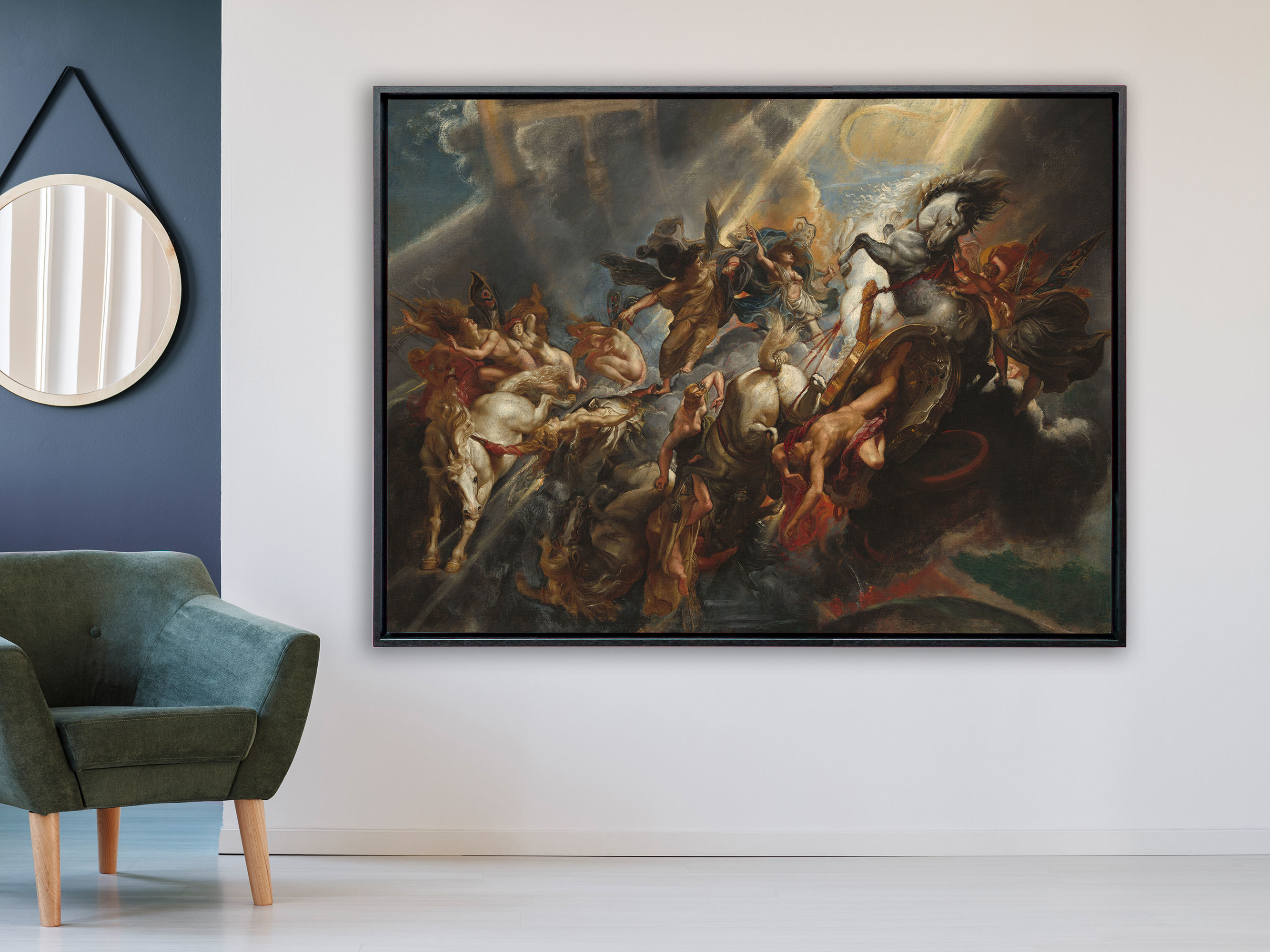 Peter Paul Rubens - Der Fall von Phaeton, Rahmen Schattenfuge schwarz