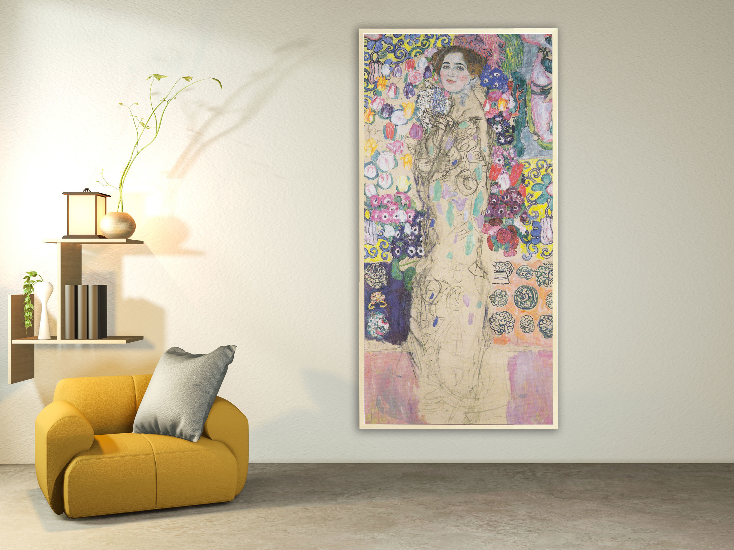 Gustav Klimt - Bildnis Ria Munk, 1917-1918, Bilderrahmen Ahorn Gustav Klimt - Bildnis Ria Munk, 1917-1918, Bilderrahmen Ahorn