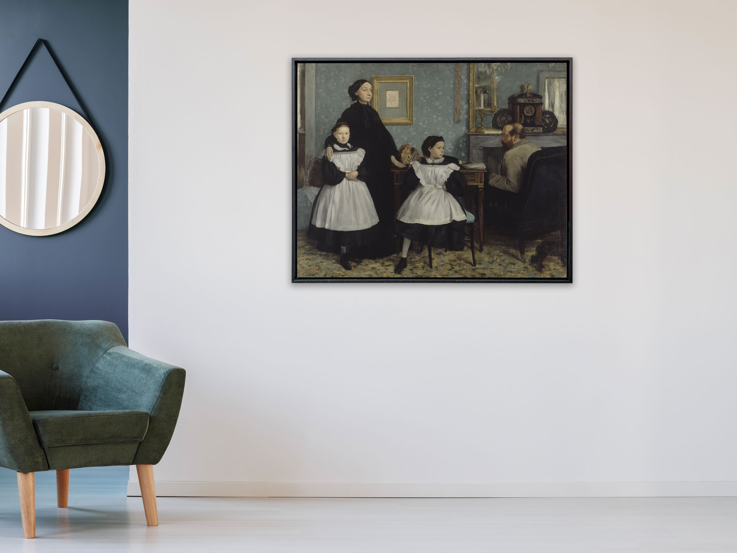 Edgar Degas - Die Familie Bellelli, Schattenfugenrahmen schwarz