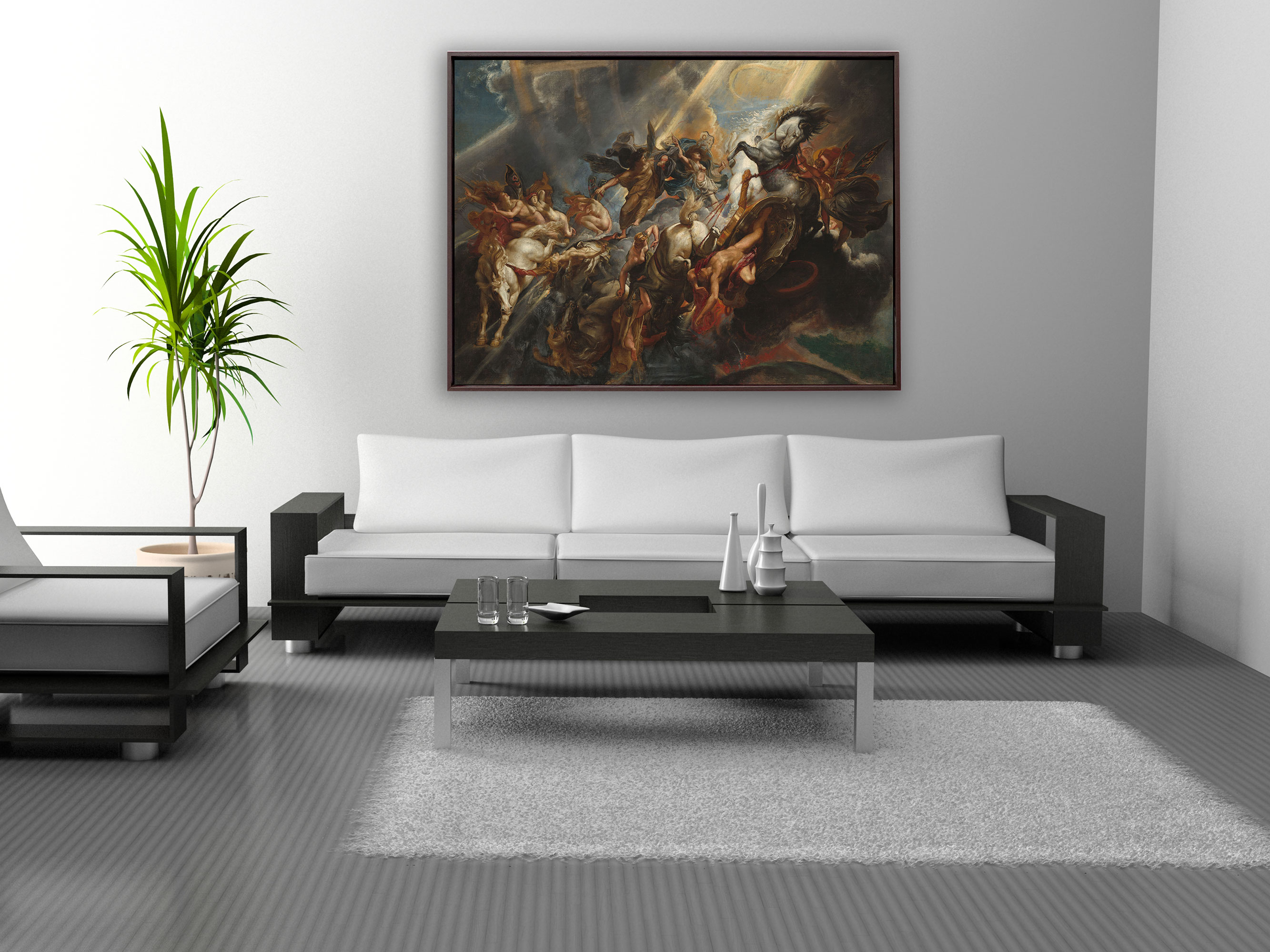 Peter Paul Rubens - Der Fall von Phaeton, Rahmen Schattenfuge braun Peter Paul Rubens - Der Fall von Phaeton, Rahmen Schattenfuge braun