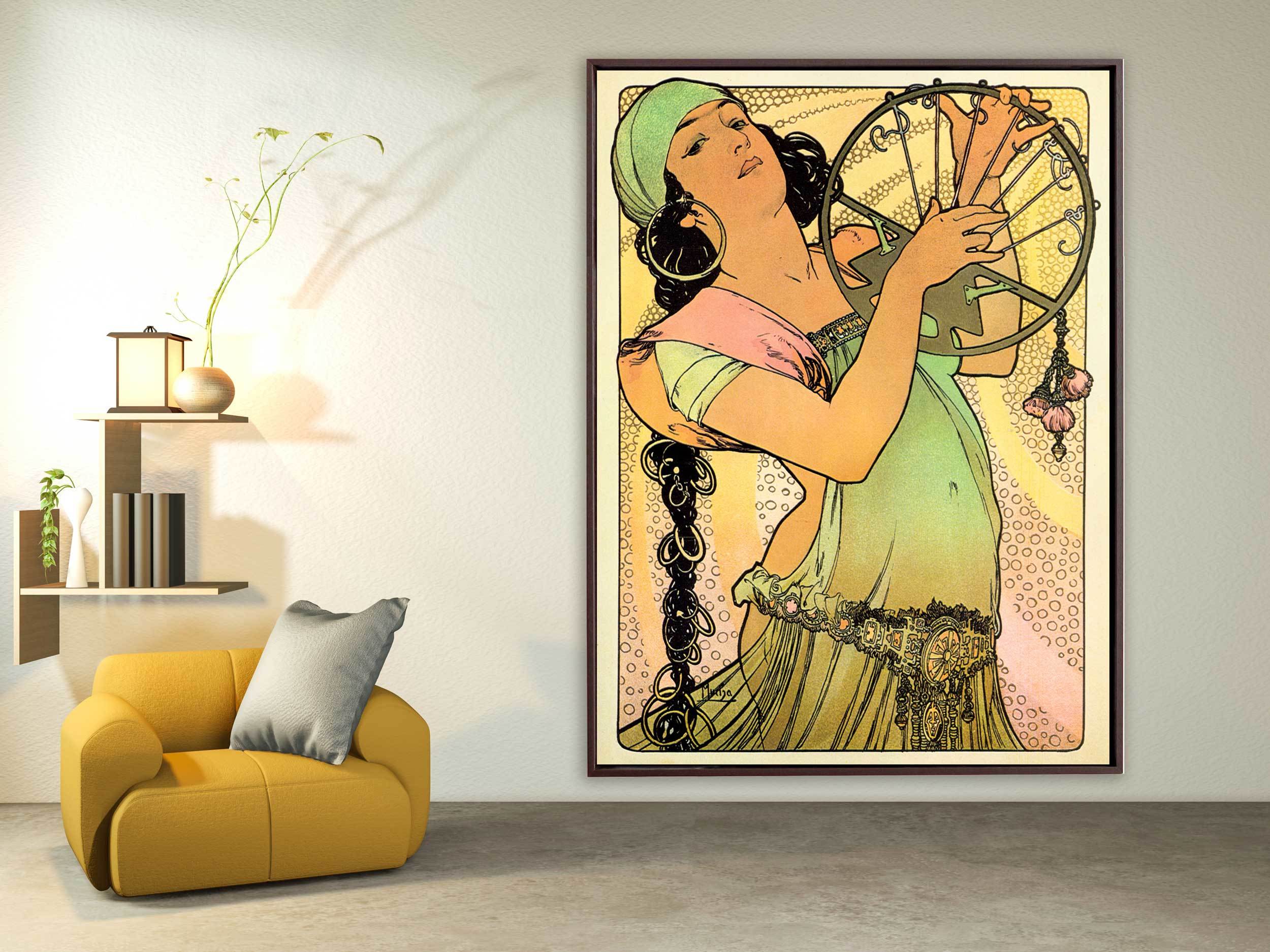 Alfons Mucha - Salome, 1897, Schattenfugenrahmen braun Alfons Mucha - Salome, 1897, Schattenfugenrahmen braun