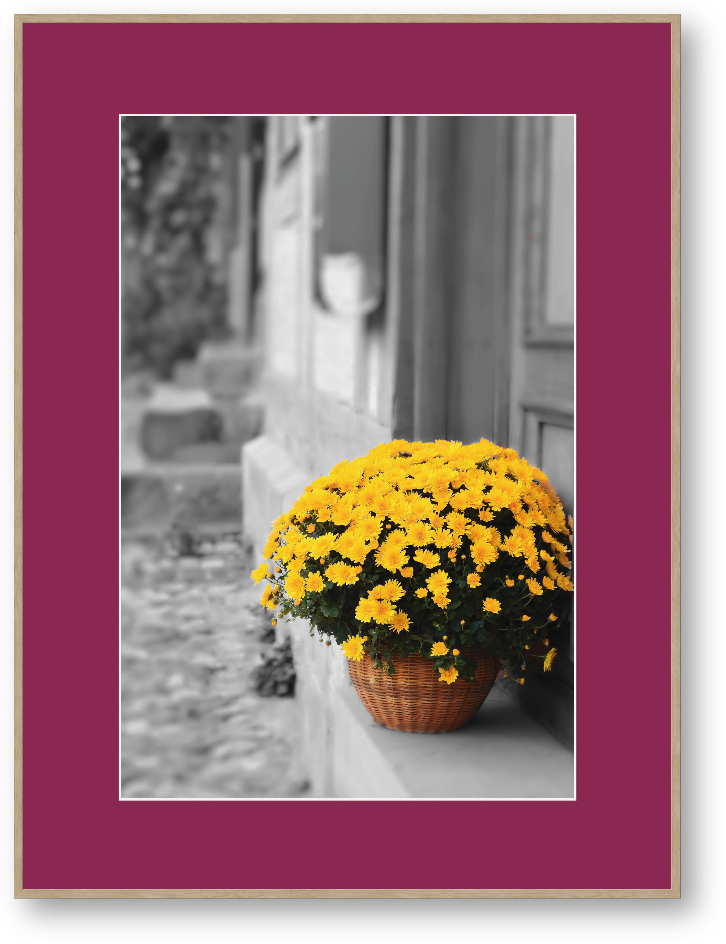 Gelbe Blumen im Korb