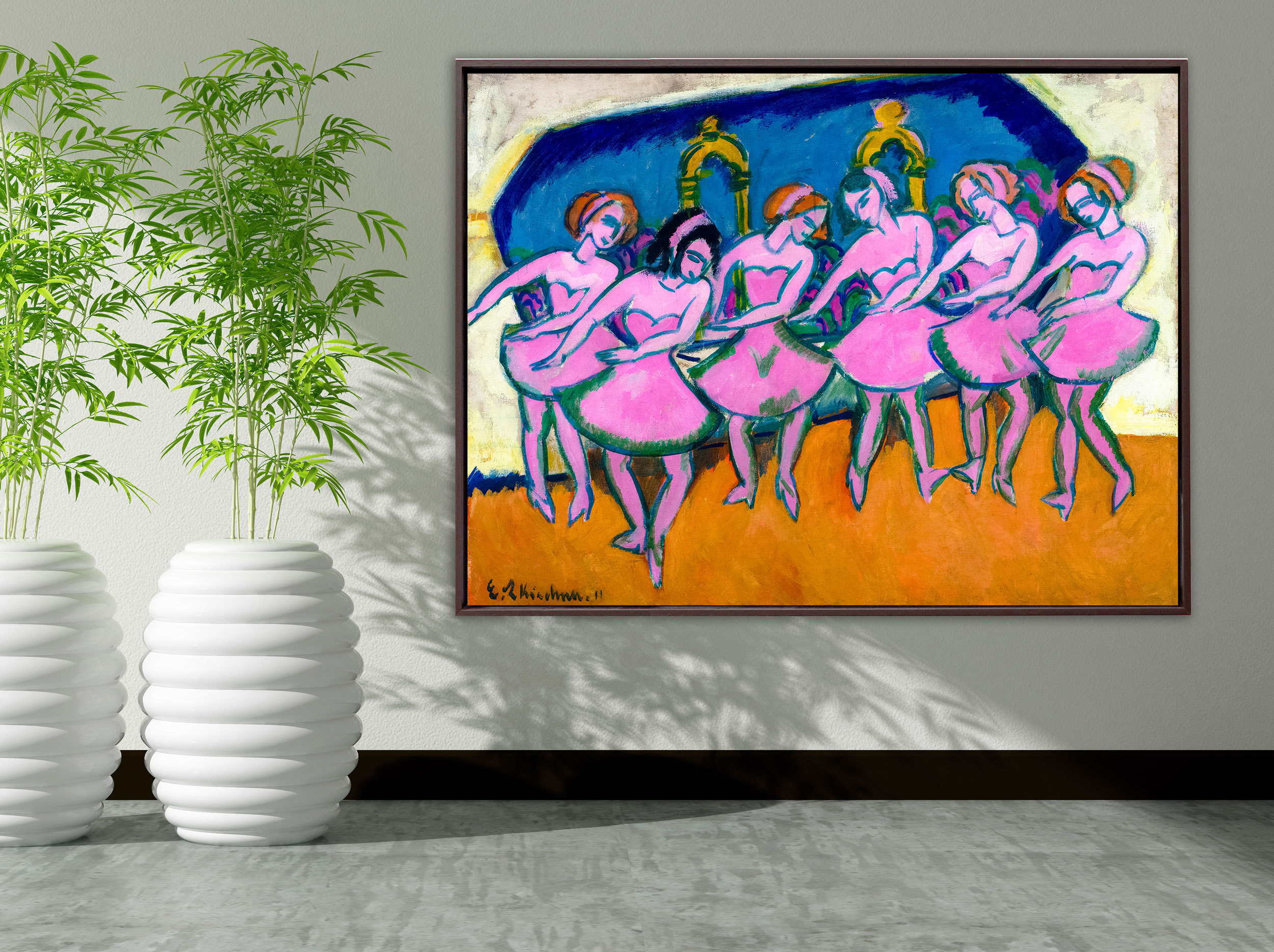 Ernst Ludwig Kirchner - Six Dancers, 1911, Schattenfugenrahmen braun