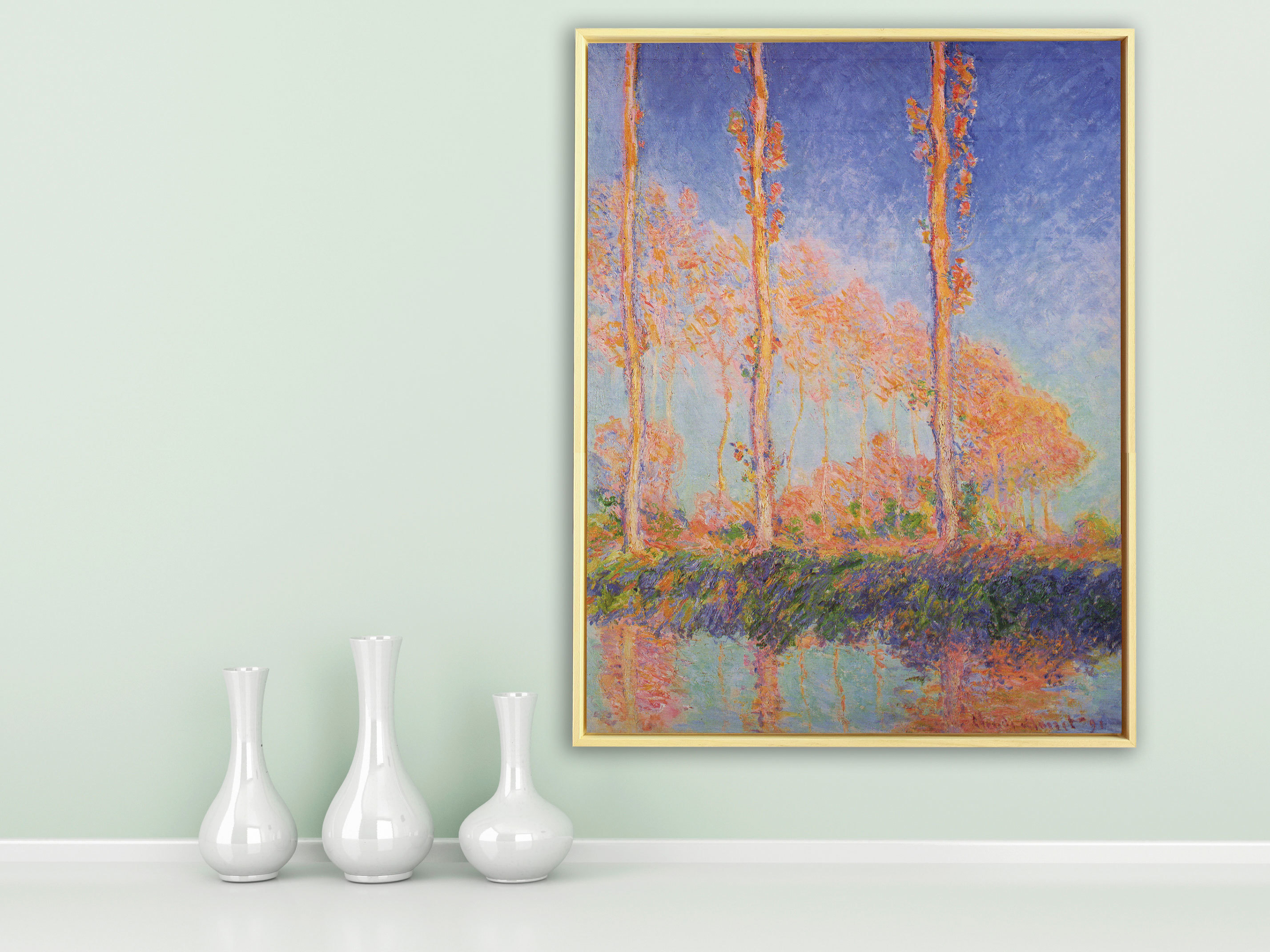 Claude Monet - Pappeln, 1887, Schattenfugenrahmen Natur