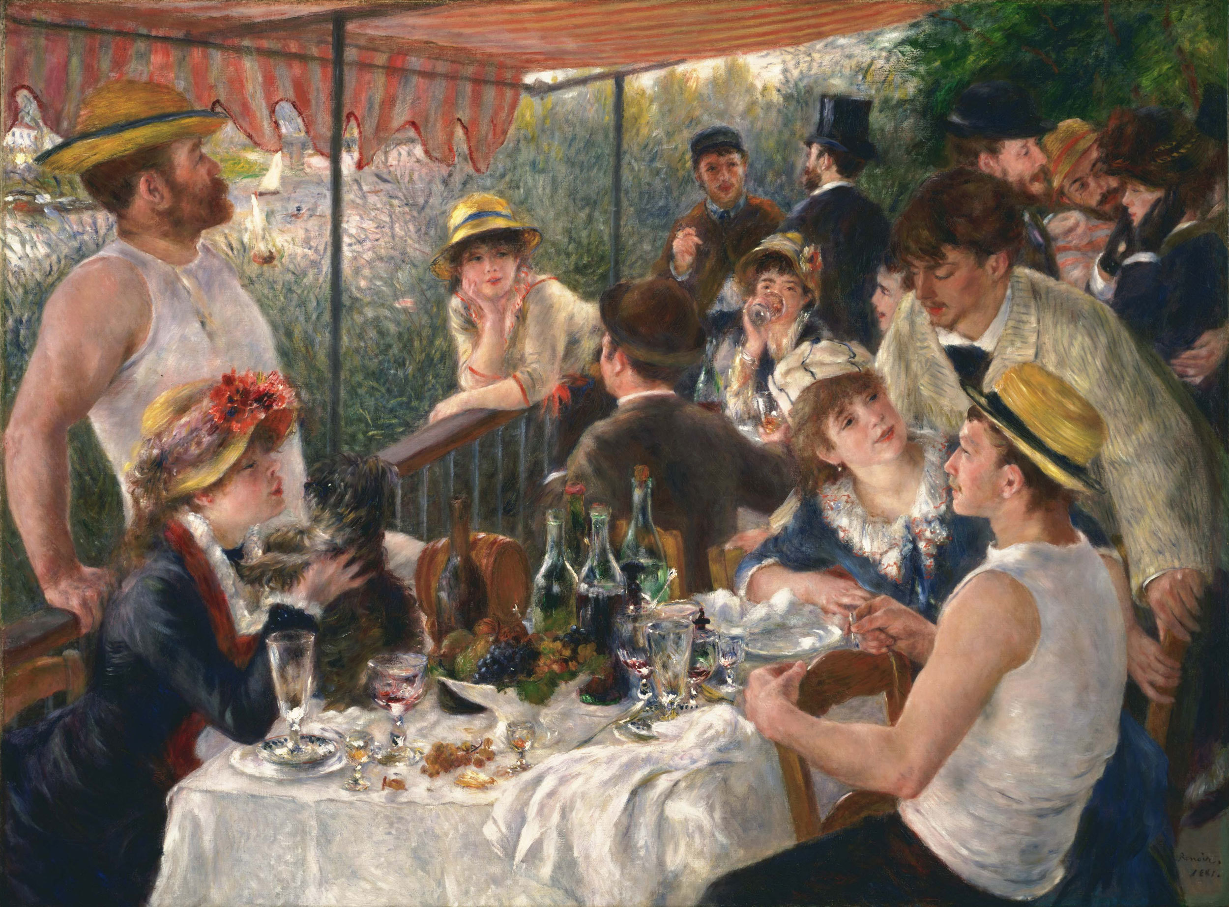 Auguste Renoir - Das Frühstück der Ruderer, 1881, Bilderrahmen Ahorn
