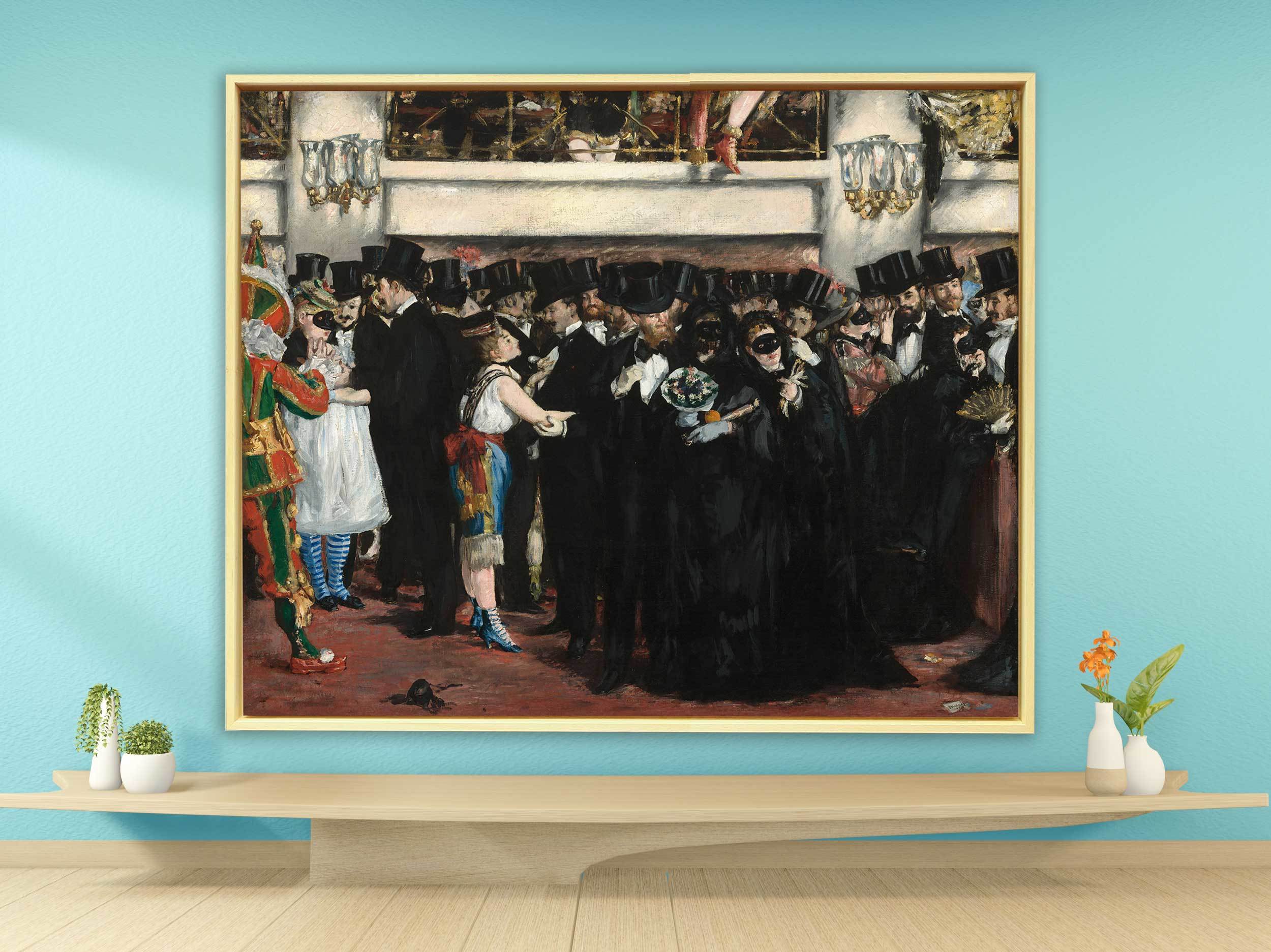 Edouard Manet - Maskenball in der Oper, 1873, Schattenfugenrahmen Natur