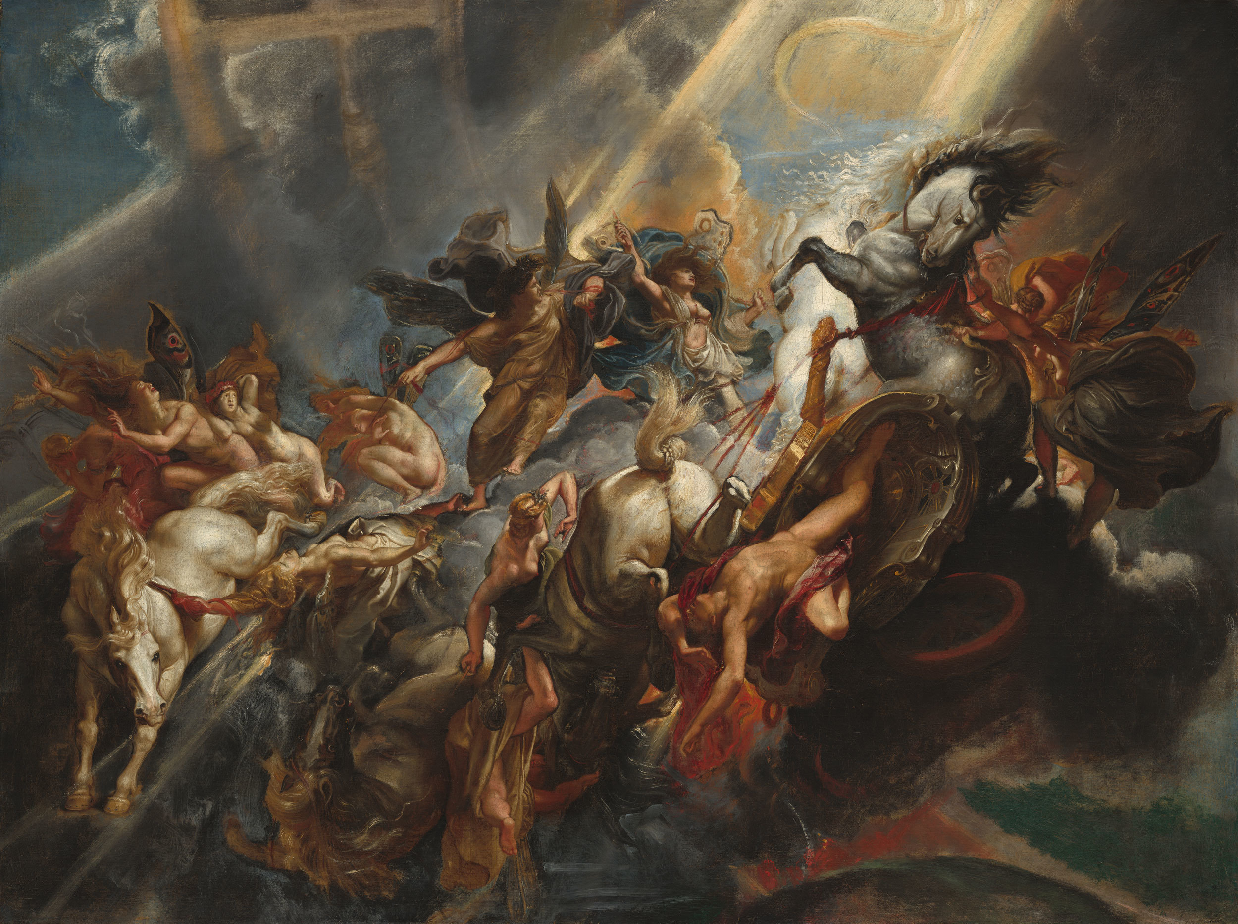 Peter Paul Rubens - Der Fall von Phaeton, Bilderrahmen Eiche
