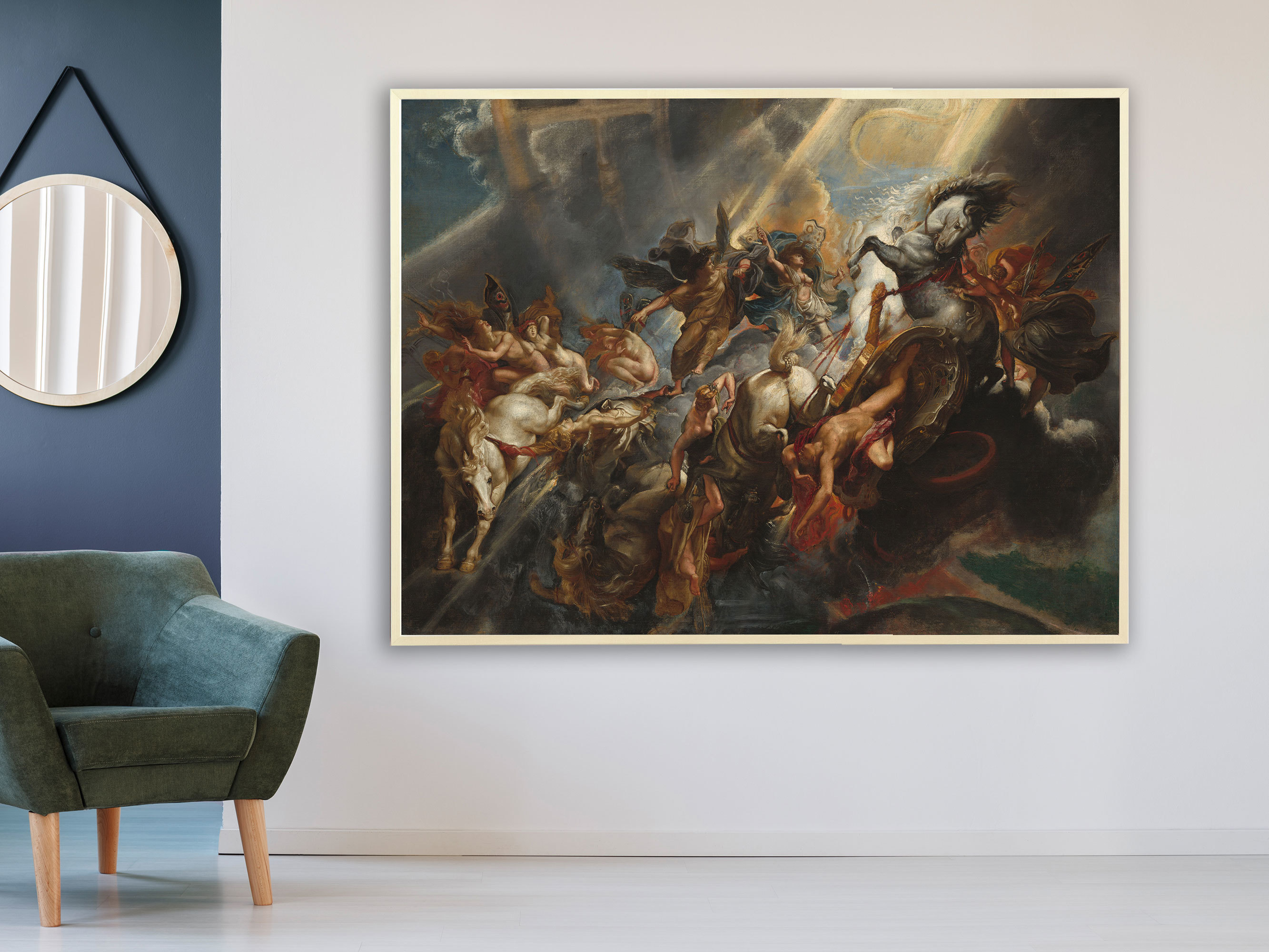 Peter Paul Rubens - Der Fall von Phaeton, Bilderrahmen Ahorn