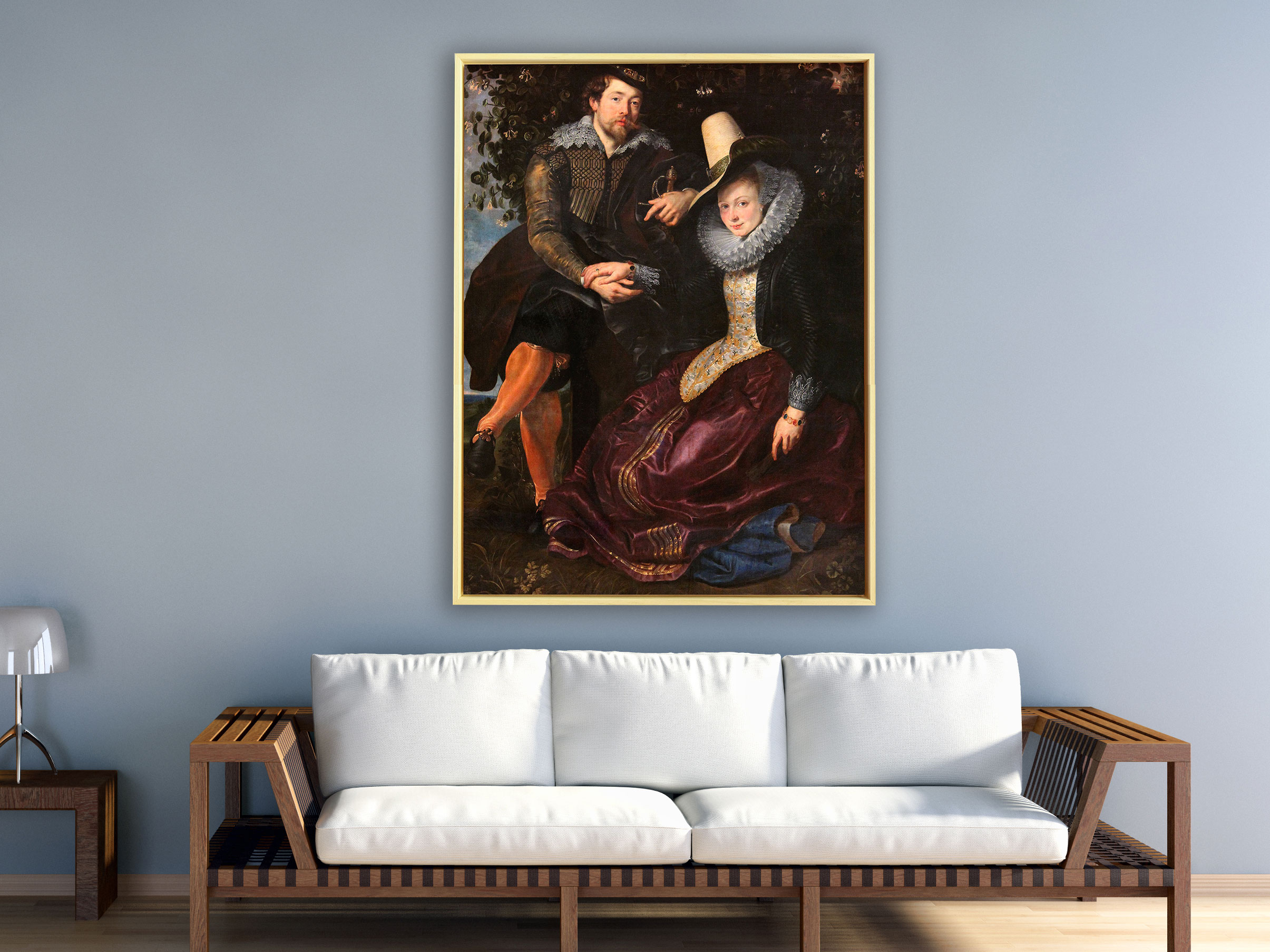 Peter Paul Rubens – Rubens und Isabella Brant, Rahmen Schattenfuge Natur