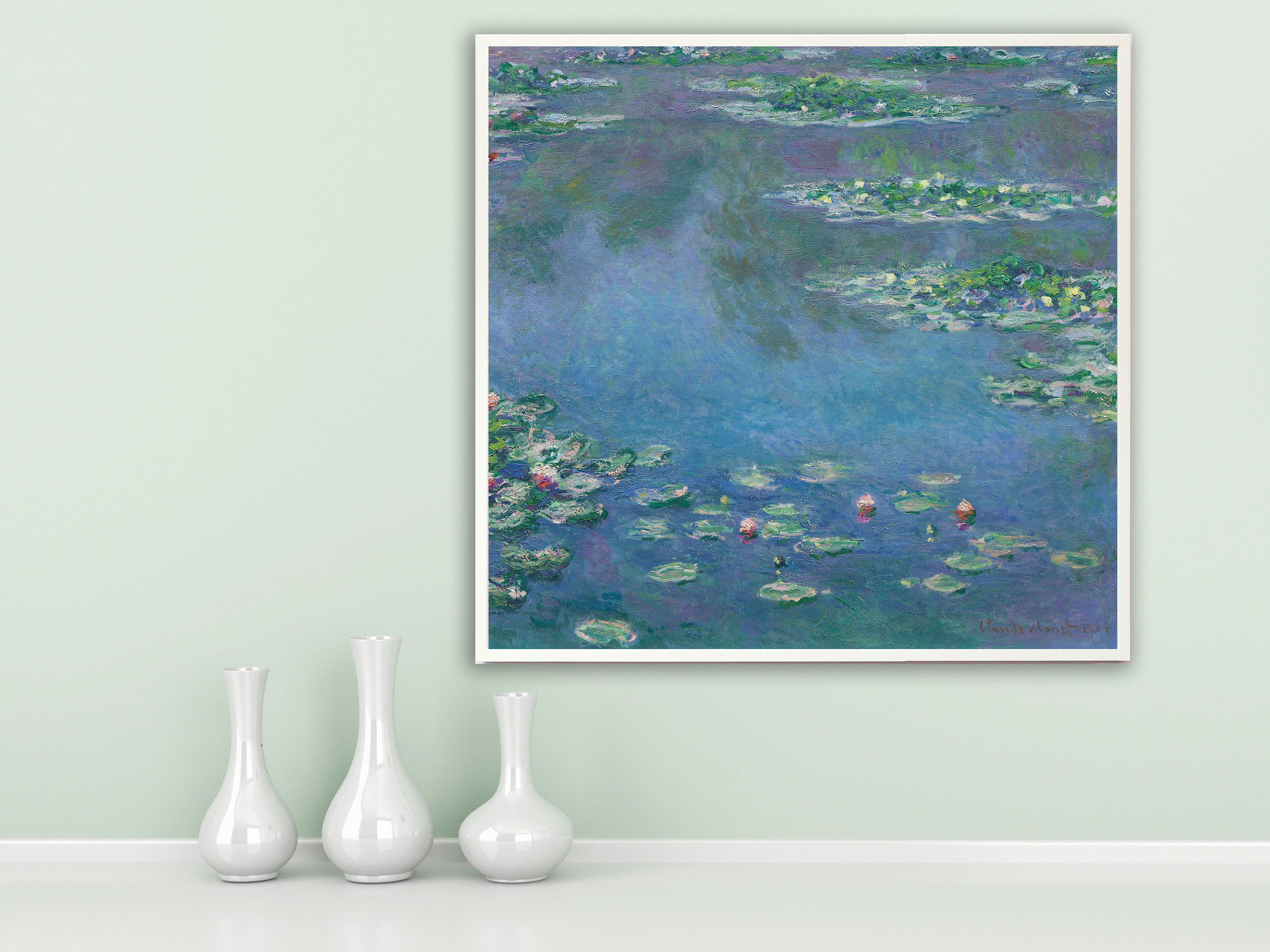 Claude Monet - Seerosen, 1906, Bilderrahmen weiß Claude Monet - Seerosen, 1906, Bilderrahmen weiß