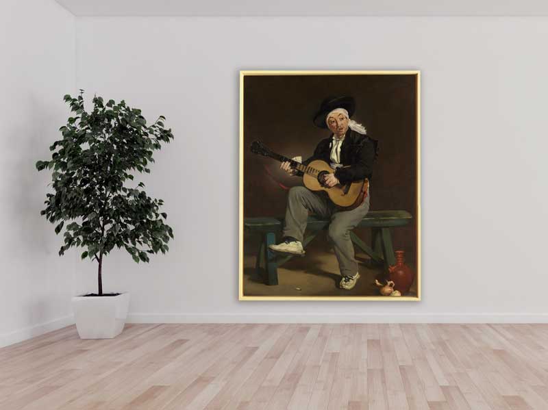 Edouard Manet - Der Spanische Sänger, 1860, Schattenfugenrahmen Natur