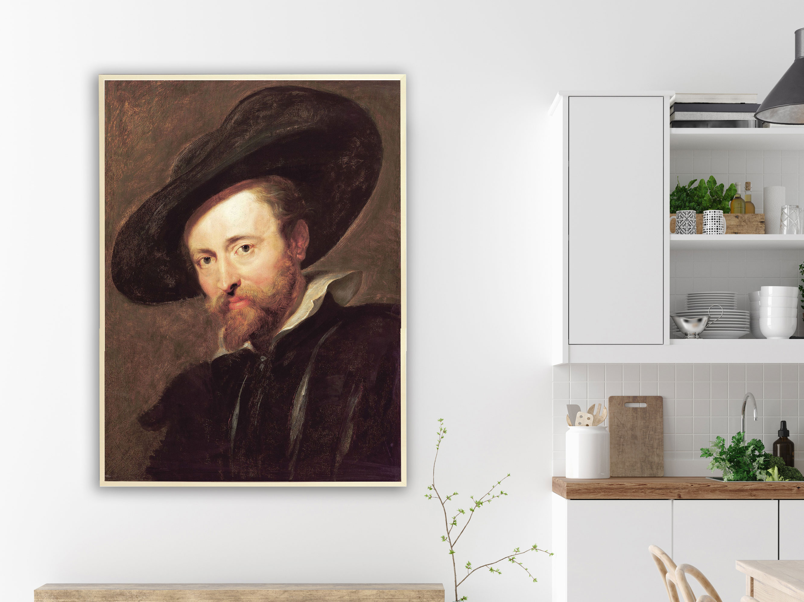 Peter Paul Rubens – Selbstporträt Rubens, Bilderrahmen ahorn Peter Paul Rubens – Selbstporträt Rubens, Bilderrahmen ahorn