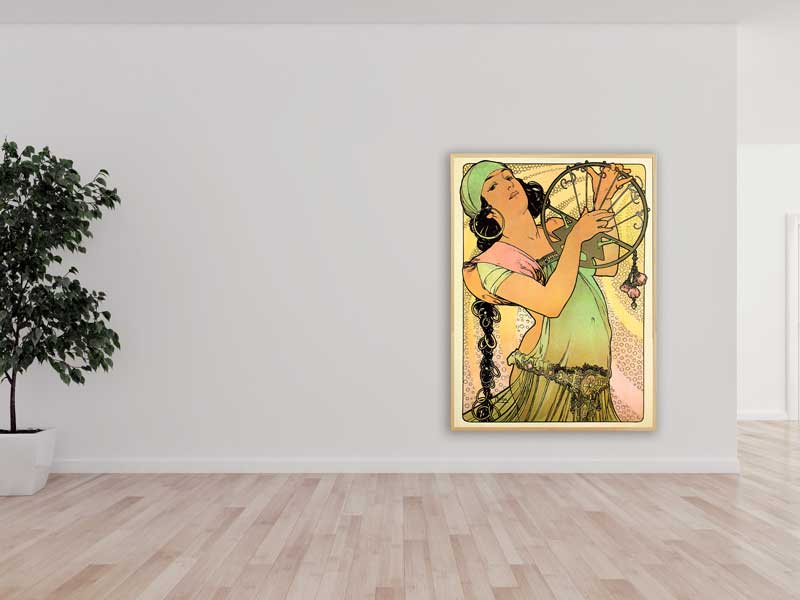 Alfons Mucha - Salome, 1897, Bilderrahmen Eiche Alfons Mucha - Salome, 1897, Bilderrahmen Eiche
