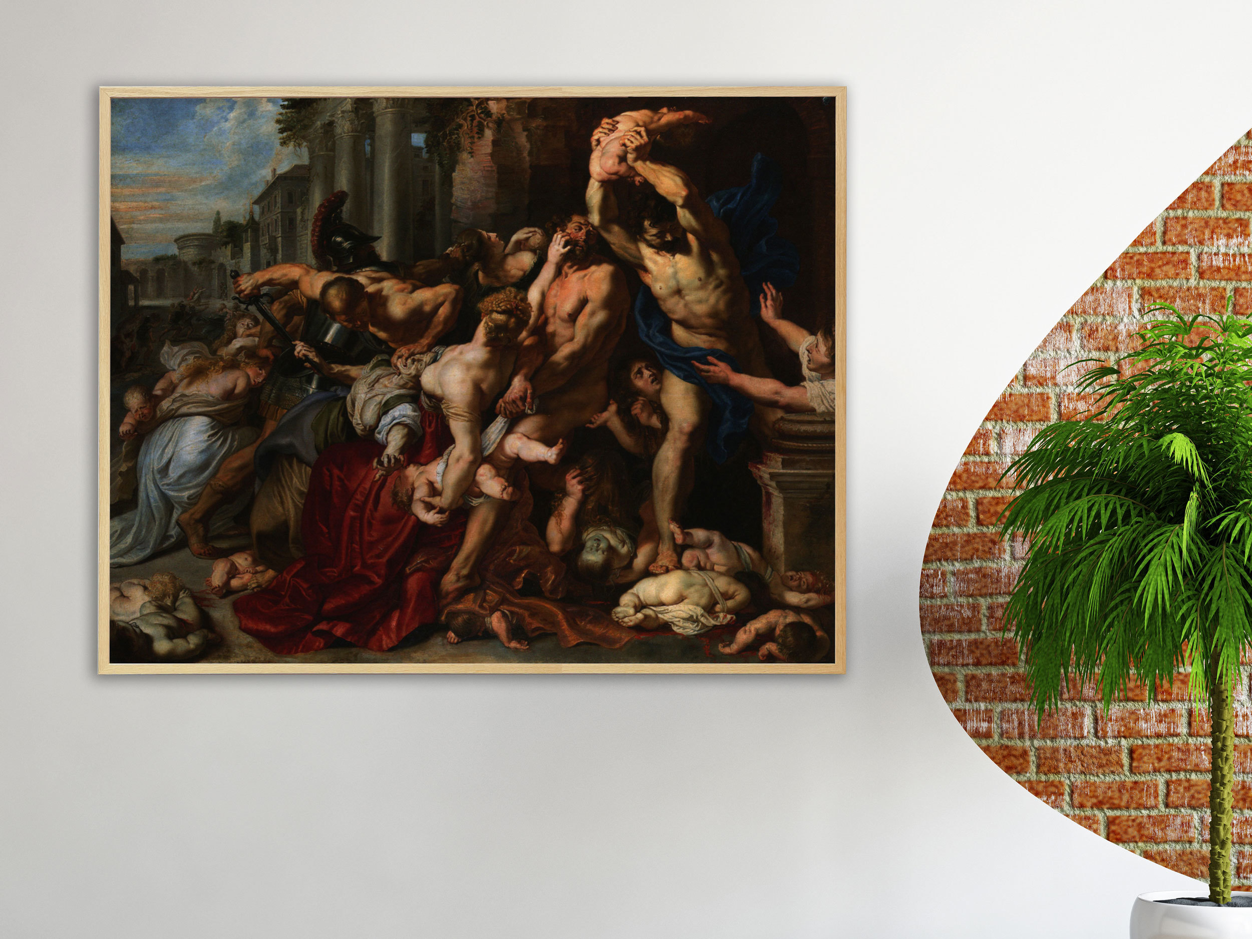Peter Paul Rubens - Der bethlehemitische Kindermord, Bilderrahmen Eiche