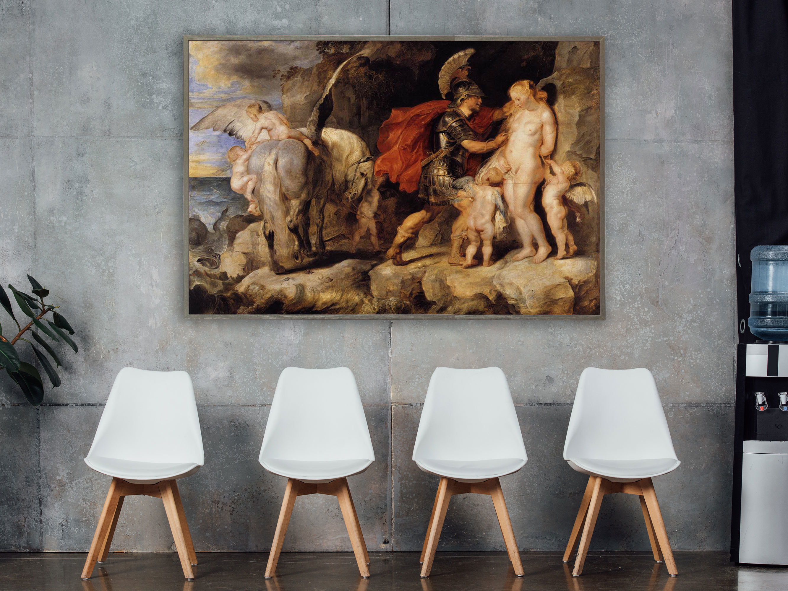 Peter Paul Rubens – Die Befreiung der Andromeda, Bilderrahmen grau