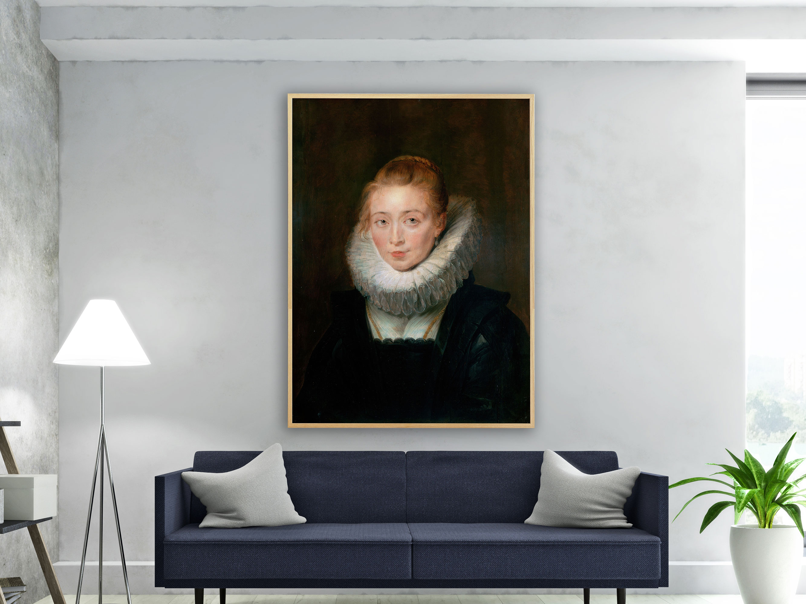 Peter Paul Rubens – Kammerfrau der Infantin Isabella, Bilderrahmen eiche